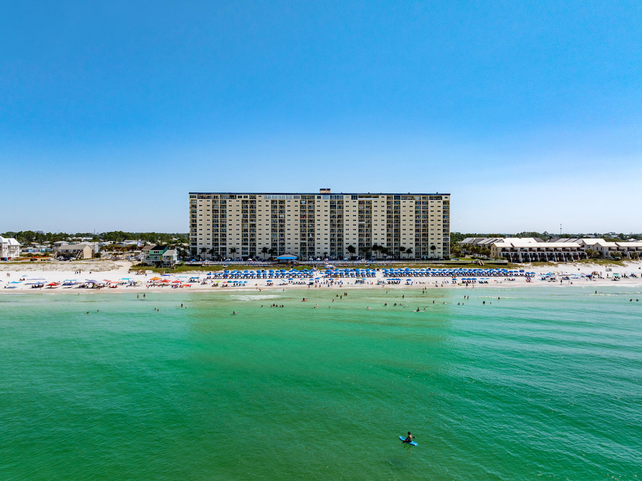 PENTHOUSE ALERT! 3 king size bedrooms with plenty of space to add a 4th! 2 GULF FRONT bedrooms and one bedroom with lagoon views. Extra Large living area and expansive balcony overlooking the emerald coast. Large dining room could easily be converted into 4th bedroom or bunk room to maximize occupancy. Also space to add a 3rd bathroom off of master bath. Beautiful as it is, perfect for a second home or primary residence. Rental income potential $125,000+ more with 4th bedroom added. Experienced contractor ready to go with scope of work for these updates if desired. Master bedroom has its own private balcony/sunroom. Regency Towers' fantastic amenities include two olympic size pools- one heated year round, a full service poolside bar & grill, indoor hot tub, kiddie pool, outdoor showers, fi tness center, billiards room, multiple picnic areas with grills, large community room, and plenty of engaging in house activities are offered year round! Located just minutes from St. Andrews state park, multiple boat launches, arcades, Go kart tracks, golf cart/scooter rental, bike rental, mini golf, amusement rides, Shipwreck Island Waterpark, restaurants, clothing boutiques, jet ski/boat rental, Top Golf, Dolly Parton's Dinner Theater, Tootsie's Orchid Lounge and engaging Nightlife!!! All this & more at the World's Most Beautiful Beach!