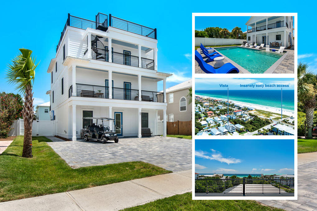 Short term rental powerhouse featuring a designer-grade beach home with stunning ocean views from 4th story rooftop deck, 8 bedrooms each with private baths, two living spaces, private seasonally heated pool with splash deck, and massive 19 person sleeping capacity to maximize revenue.

Designer furnishings, professional photography and full inventory to convey for immediate revenue generation.

Only 351 feet from sugar sand beach access ensures high occupancy. Includes a free six-seater golf cart, grill, and two paddleboards for added guest appeal.

Designed from the ground up to ensure easy, low cost maintenance and best possible yield.

Do an Internet search on Legacy Beach Homes of Destin, Florida to view real time calendars in order to determine availability for showings. Seller is listing over $100 million worth of properties from their portfolio (35 large STRs in the Destin/Miramar/30A area with an average appraisal value of slightly over $3M each.).

Seller is only selling 10% of the portfolio.  Seller will withdraw this and/or any other remaining listings once the first  $10 million (approximately)  in sales have been achieved.

Seller (Equisource Holdings dba Legacy Beach Homes) does not disclose property-level rental revenue data. Buyer to perform their own due diligence regarding income potential. However, the appraisal in the document section of this listing may include the appraiser's revenue projection. 

Seller will make all reasonable efforts to facilitate the transfer of future reservations.

The Seller does not have to sell.  Property has been priced based on recent appraisal and reflects the seller's minimum acceptable price.

Most recent appraisal and inspections are included in the documents section of this listing.