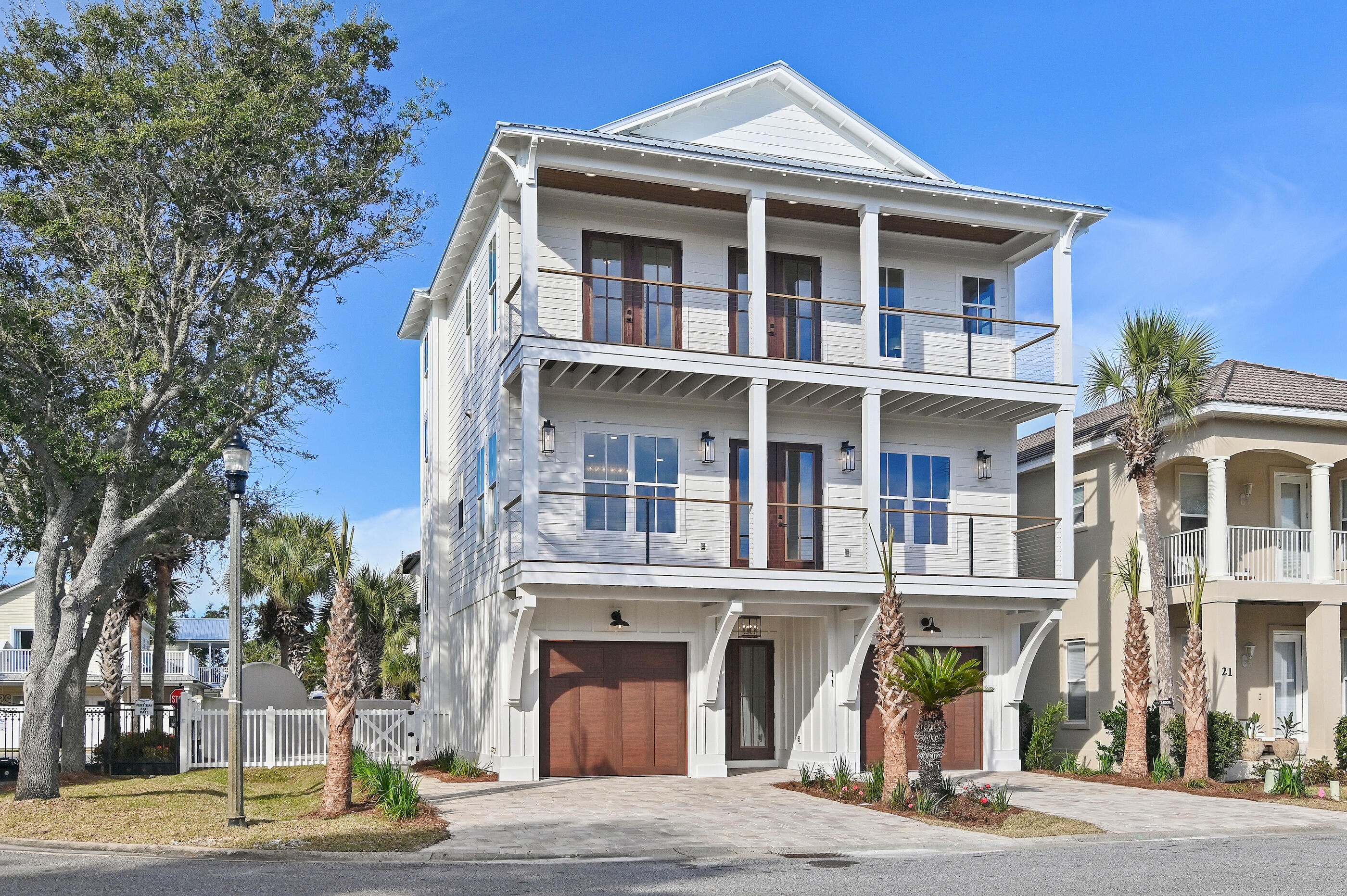 Brand-new construction, deeded beach access, one block from beach, fully furnished 6BR/7BA, 3,070sf home in gated beach community of Emerald Waters Village, designed for strong rental performance and guest appeal. Enjoy 10' ceilings, 8' solid-core doors, designer tile showers, quartz surfaces, and a chef's kitchen with Thermador appliances and custom 3-tier cabinetry. Multiple decks with peekaboo Gulf views, one block from the private deeded beach access, and a 10x30 heated pool create a true resort experience with seamless indoor-outdoor living. Turnkey and with rental projections of $200K/yr, parking for 5, two community pools, and a full 1-year builder's warranty for peace of mind. Call Today for a Private Showing. Call Today for a Private Showing.