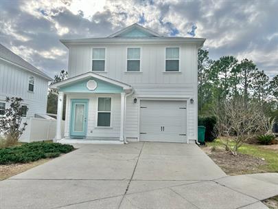 COASTAL LIVING
Audubon Point is an enclave within Point Washington State Forest, minutes to Eden Gardens State Park and Choctawhatchee Bay. To the South are the nearby 30A beaches of Seaside and Grayton Beach, plus easy access to shops and restaurants. Oakley Court is a Cul-De-Sac setting, a short walk to a large community pool and club house with kid friendly areas for biking and more.
The 1753 sq. ft. residence is designed for easy living. The main level flows through an open-concept living, dining and kitchen area with wood grain finish tile. A half bath and one car garage complete the downstairs. Upstairs is carpeted with bedrooms and laundry room. Primary bedroom has a walk-in closet and 5-piece bath. The 2 additional bedrooms share a Jack and Jill bathroom. The back door opens to a spacious patio in the privacy of a backyard protected by a natural preservation area that cannot be developed. Both front and back yards are served by an automatic irrigation system. Rain gutters all around divert water away from house.
The property is suitable for a primary residence, vacation home or investment property. Currently the home is leased through June 30, 2026. Shown by appointment only.