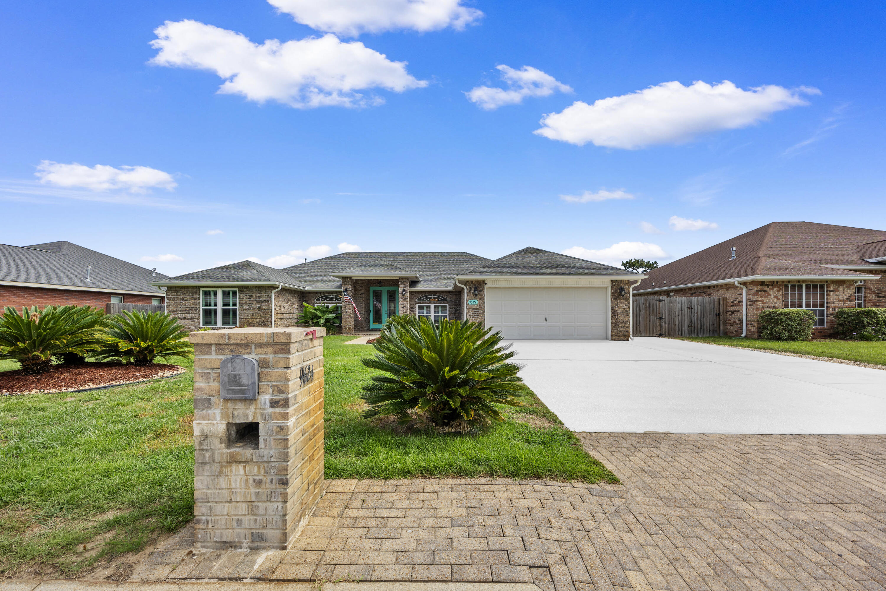 Welcome to this elegant East Navarre pool home in The Meadows! Where thoughtful updates and timeless style come together beautifully. From the moment you step inside the large glass double doors, the open-concept layout, updated flooring, and fresh interior paint create a bright, inviting atmosphere perfect for hosting friends and family. The living room's marble floor accents add a touch of sophistication, while the home's meticulous condition makes it clear--this is a place that has been truly cared for.

Step outside to your own private oasis featuring a beautiful ozone system gunite in-ground pool that's heated and cooled (rare), giving you year-round comfort and enjoyment. The property also includes a spacious 12×20 detached garage, ideal for storage, hobbies, or additional workspace.

This home offers a quicker commute to Hurlburt Field AFB, Eglin and Destin, adding convenience to everyday life.

Major upgrades bring peace of mind: a 2025 roof, 2025 upgraded appliances, a fully updated owner's bath with a large walk-in shower, and 2024 pane-less windows with beautiful interior shutters. Additional improvements include a 2023 upgraded home water softener. HVAC and water heater 2017.

Come experience the comfort, quality, and charm that make this house feel like home the moment you walk through the door.