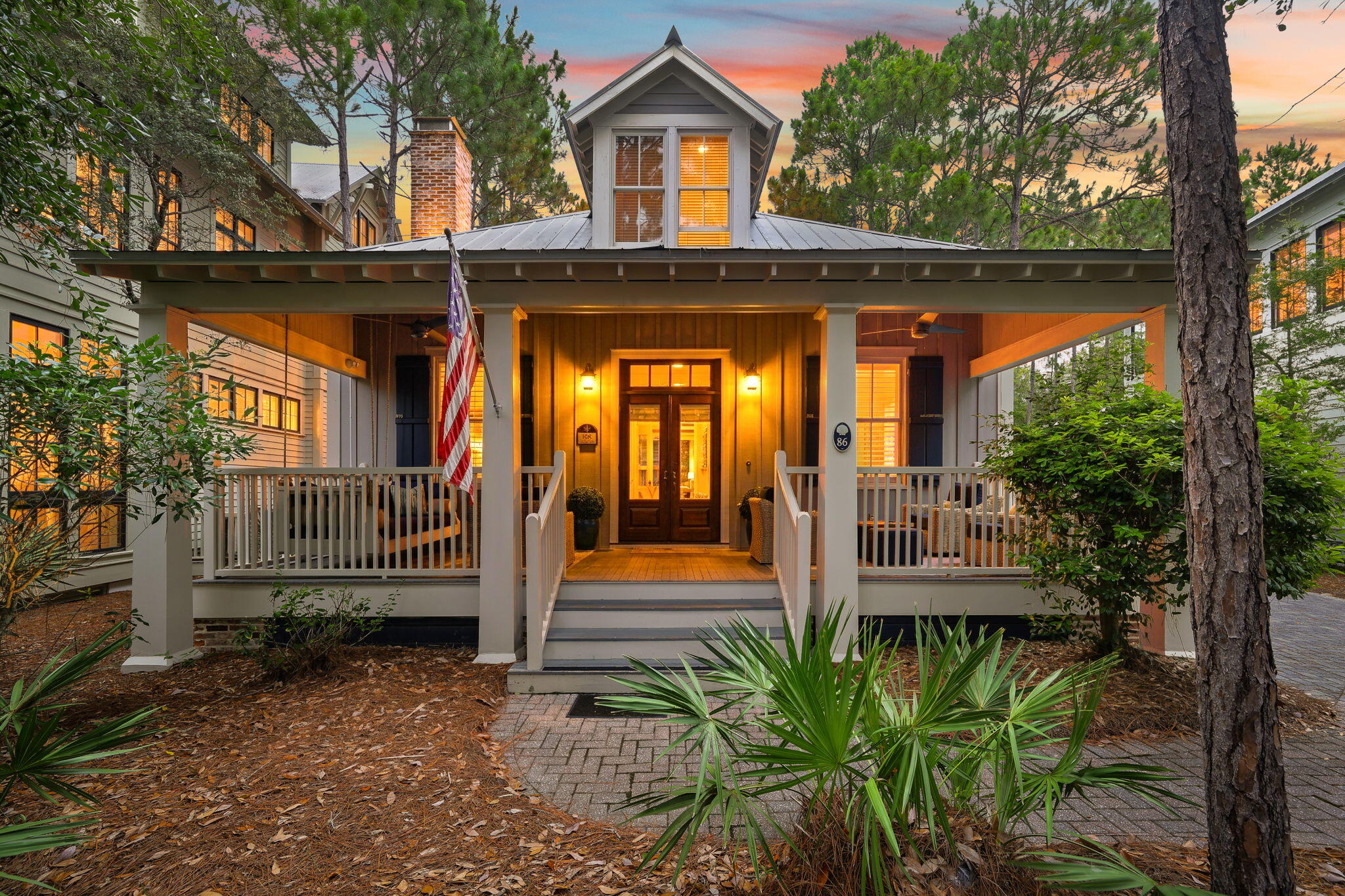 Welcome to 86 Thicket Circle, an exceptional 4-bedroom WaterColor residence ideally situated just moments from Camp WaterColor, one of the community's most sought-after amenities. Perfectly positioned in the heart of WaterColor, this beautifully updated home offers the ideal blend of timeless coastal architecture, modern luxury, and convenient access to the pools, lazy river, tennis courts, playgrounds, and walking trails that make WaterColor such a desirable destination. Inside, the home has been thoughtfully enhanced with extensive improvements throughout. The centerpiece is the stunning custom kitchen, completely remodeled in 2023 with custom EF San Juan cabinetry and a premium GE Monogram appliance package. Designed for both entertaining and everyday living, the kitchen features dual panel-ready refrigerators, two ice makers, a wine chiller, Advantium oven, smart wall oven, and a professional gas cooktop with griddle. The spacious floor plan offers comfortable accommodations for family and guests, while recent updates provide peace of mind and elevated comfort. In 2025, the primary suite received a luxurious bathroom renovation featuring a new shower, flooring, and fixtures, while additional updates were completed in the guest suite and powder room. Additional improvements include new flooring, fresh carpeting in the primary bedroom, spray foam insulation beneath the home, and two new Carrier heat pump systems with transferable warranties. Exterior enhancements include an an upgraded paver driveway, while a custom-built workspace provides a dedicated area for remote work or study, adding versatility to the home's thoughtful design. Whether you're seeking a primary residence, second home, or investment property, 86 Thicket Circle offers a rare opportunity to own a meticulously maintained and extensively updated home in one of WaterColor's most desirable locations--just steps from Camp WaterColor and a short bike ride to the beach, Beach Club, shopping, dining, and all of the world-class amenities that make WaterColor one of 30A's premier communities.