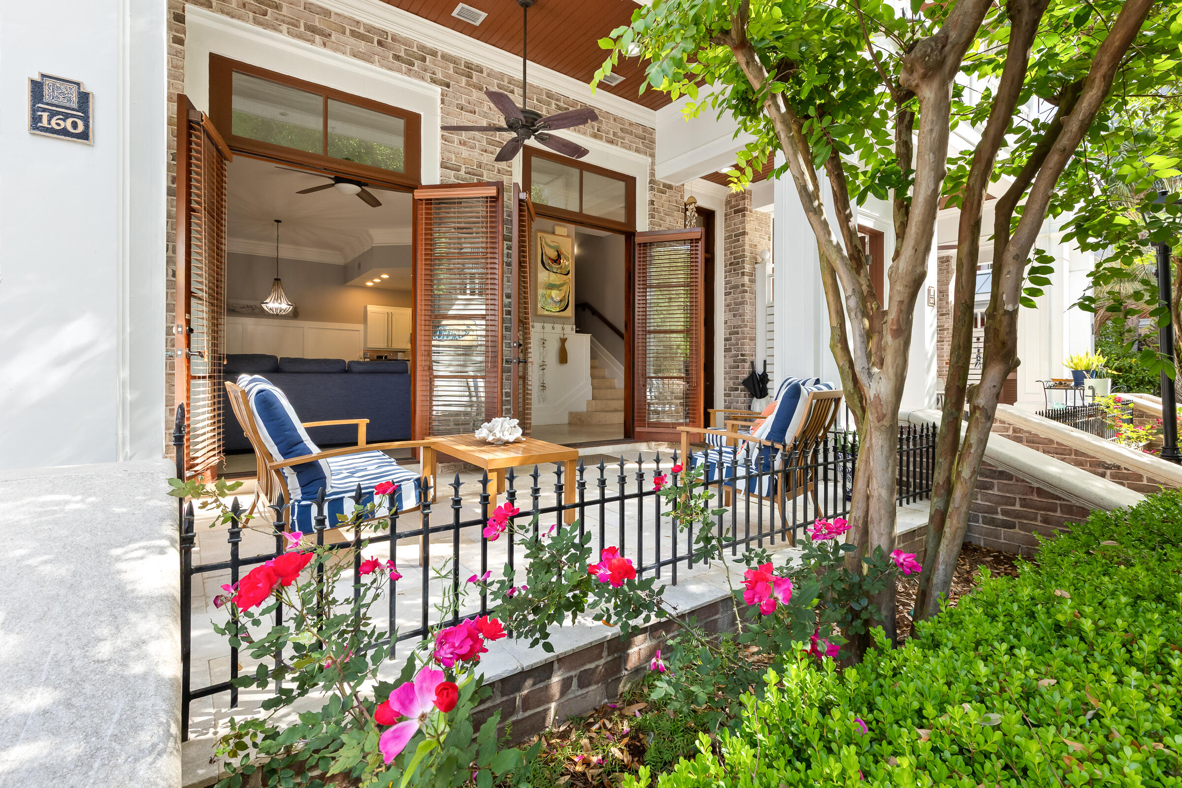 Step into the charm and elegance of Le Jardin, where a tranquil courtyard adorned with sparkling fountains welcomes you home. Tucked behind private gates and inspired by the timeless allure of New Orleans architecture, this exclusive enclave of townhome-style condos is perfectly positioned in the vibrant heart of The Village of Baytowne Wharf. This beautifully updated residence offers peace of mind and modern comfort with extensive recent upgrades...(see more) , including a newer AC system, water heater, and roof in 2024, as well as new balcony decking and tile in 2026. Inside, every detail has been thoughtfully enhanced--from fresh interior paint throughout (including ceilings) to a brand-new washer and dryer and a stunning 70" living room TV, perfect for relaxing or entertaining. As you enter, you're greeted by a refreshed living, dining, and kitchen space that blends sophistication with warmth. The first floor features elegant travertine tile, complemented by exquisitely crafted custom wainscoting that adds depth and character throughout the main living areas. Double French doors invite natural light to pour in and open onto your own private patio--an ideal spot to unwind while enjoying peaceful courtyard views. This is more than a home--it's a refined retreat in one of the most sought-after destinations along the Emerald Coast.