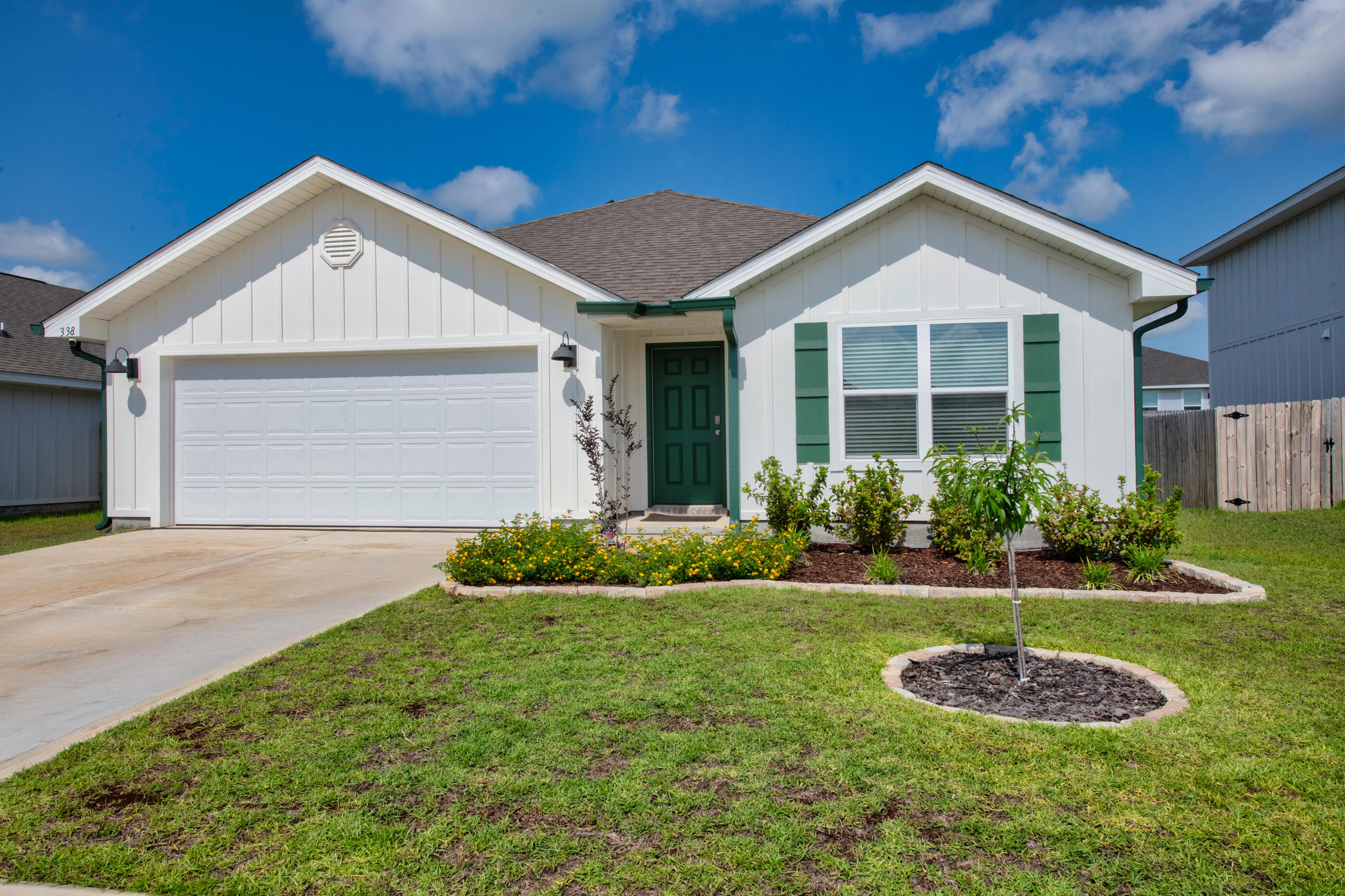 Affordable opportunity with a 3.99% VA assumable interest rate! Move right into this newly built (2024) 4-bedroom, 2-bath home featuring an open-concept layout, covered patio, and spacious 2-car garage. 

The popular Cali floor plan includes a Smart Home Connect system with a suite of convenient smart devices. Prepare meals in a stylish kitchen equipped with stainless steel appliances, elegant granite countertops, a smooth-top range, a built-in microwave, a quiet dishwasher, a corner pantry, and a large island bar. Durable wood-look flooring runs throughout the main living areas, while plush carpet adds comfort to the bedrooms. The primary suite offers a walk-in closet, a double granite vanity, a large shower, and a separate soaking tub. A split-bedroom design provides privacy, with guest bedrooms sharing a modern second bath. 

Enjoy access to the community pool in Shoal River Landing, ideally located in southwest Crestview--just a short drive to the airport, military bases, and the beautiful beaches of Ft. Walton and Destin, plus minutes from the popular Blackstone Golf Course.
