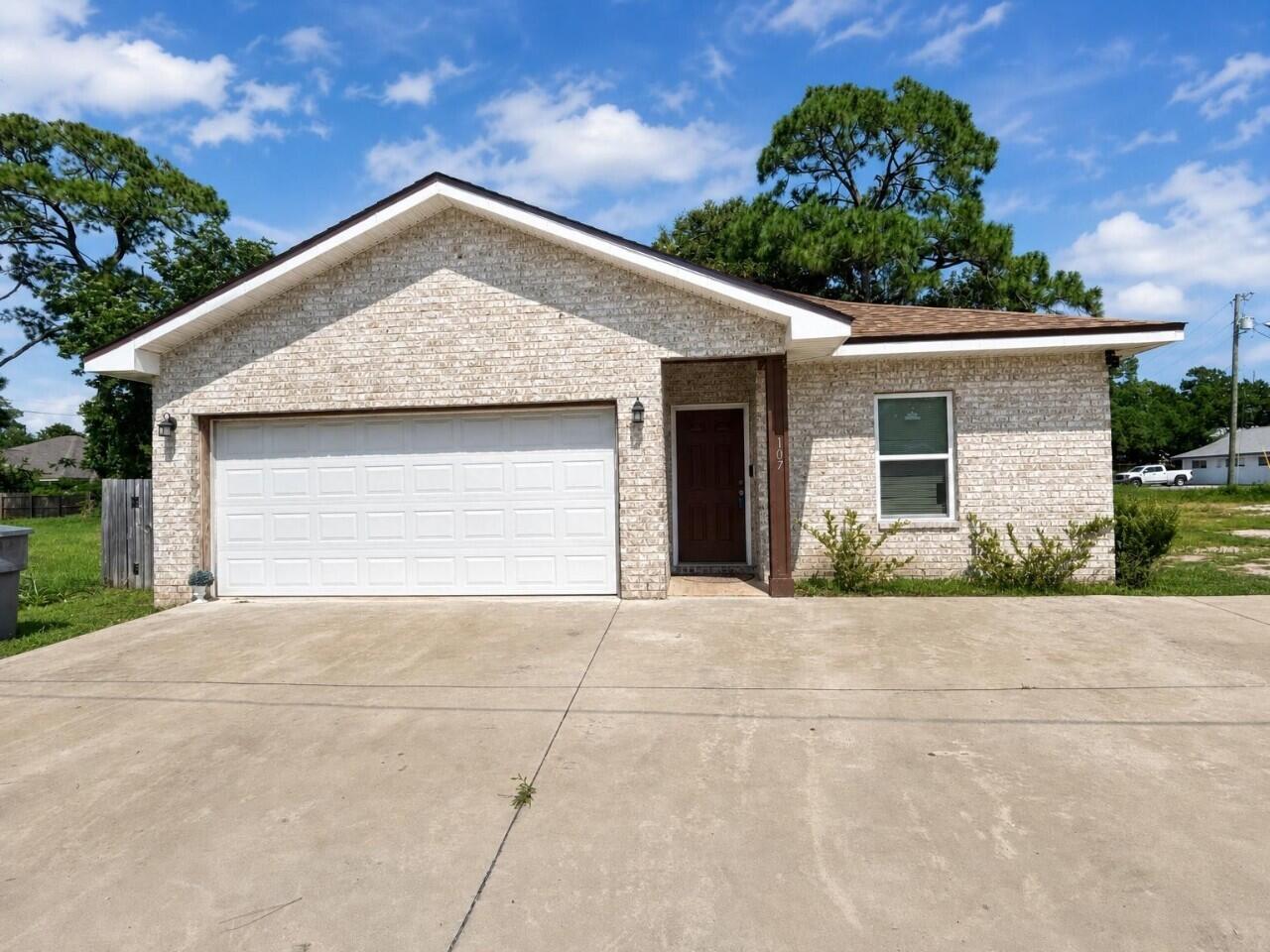 Welcome to 107 SE Beal Parkway, Fort Walton Beach! Built in 2021, this beautifully maintained 3-bedroom, 2-bath home offers the perfect blend of modern design, comfort, and convenience. Featuring approximately 1,699 square feet of thoughtfully designed living space, the open-concept floor plan is ideal for both everyday living and entertaining.
Step outside to enjoy the back patio overlooking a generously sized backyard--perfect for relaxing, entertaining, or creating your own outdoor oasis. The attached two-car garage and indoor laundry room add everyday convenience.
Located in the heart of Fort Walton Beach, this home is just minutes from shopping, dining, schools, parks, Hurlburt Field, Eglin Air Force Base, and the beautiful Emerald Coast beaches.
Built with modern finishes, this move-in-ready home offers the quality and low-maintenance lifestyle today's buyers are looking for. Schedule your private showing today! TENANT OCCUPIED. Please do not disturb tenants. Showings by appointment only with advance notice.