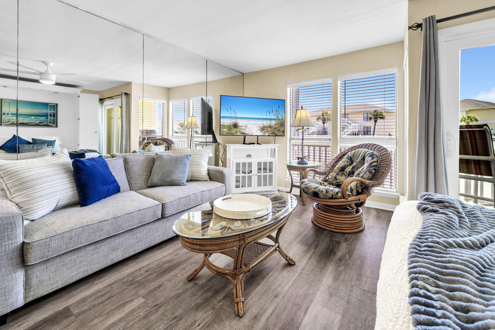 Direct beach access is the standout at Sandpiper Cove, a gated 43-acre Destin resort community with direct access to 1,100 feet of private beachfront along Destin's white sandy beaches. Located at 775 Gulf Shore Drive, Unit 8107 places you close to the beach, community amenities, dining, boating, and the heart of Destin.

Inside, Unit 8107 has been extensively updated, with nearly everything replaced from the subfloor up. Interior improvements include LVP flooring, no popcorn ceilings, new appliances, painted cabinets, a new vanity, and updated bathroom fixtures. The bathroom includes a shower/tub combo with a garden tub, and a Murphy bed helps maximize the layout for flexible use.

The unit is sold fully furnished and turn-key, offering a simple transition for the next owner. Additional updates include a newer hot water heater, and the A/C has been serviced for added peace of mind.

Sandpiper Cove offers a private marina, 5 pools, 3 hot tubs, 6 tennis courts, a par 3 executive 9-hole golf course, and 2 on-site restaurants. These amenities give buyers access to beach, recreation, dining, and boating options within the community.

Unit 8107 combines direct beach access, extensive updates, included furnishings, and smart use of space in one of Destin's established beachfront resort settings. Whether used as a personal retreat or a low-maintenance beach property, this condo offers a practical way to enjoy the Destin lifestyle. Buyer to verify all dimensions.