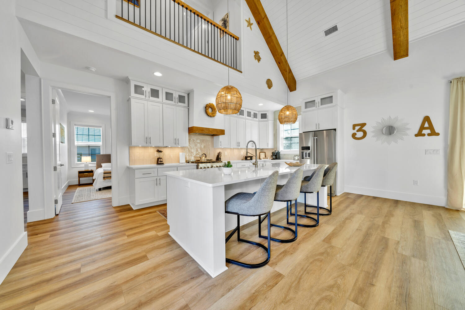 NEW PRICE- 150k BELOW appraisal value! 

***Seller financing options available***
Welcome to 54 Vicki Street - gem on 30A, Blue Mountain Beach, custom built end of 2022. This stunning two stories , 5-bedroom (1 bedroom downstair, 4 bedrooms upstairs), 5-bathroom house boasts an expansive living room with a vaulted ceiling with wooden beams, providing a spacious and inviting atmosphere. Indulge in the luxury of high-end professional appliances in the kitchen, perfect for culinary enthusiasts. Located on beach side of 30A, conveniently located close to restaurants, Gulf Place, short walking distance to Public Beach access. Relax and unwind in your very own private heated pool, offering year-round enjoyment. The property is equipped with a stormwater system for added convenience and peace of mind. With professional interior decoration, every corner of this home exudes style and sophistication. Enjoy the convenience of being just a short walking distance to the sugary beach, allowing you to easily soak up the sun . Don't miss out on this exceptional opportunity to own a home in the desirable 30A area.
No HOA.
Buyer to verify all dimensions and written information.