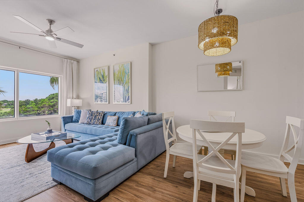Located on the south side of Sandestin Golf and Beach resort, Luau 6328 has been recently been updated and boasts an exceptional rental history Seller NET rental Income from June 2025- June 2026 $50,645!  If you're looking for your next income producing rental, look no further! Unit 6328 is completely turn-key, and rental ready, -offered fully furnished and decorated, to include an in-unit washer and dryer, new coastal inspired furnishings, linens along with kitchen and beach essentials. This 1 bedroom, 1 bathroom condo exudes coastal charm with the new furnishings, and decor. Luau 6328 also offers beautiful sunset facing views of the resort, lagoon pool, and peek a boo views of the Gulf from your living room and private balcony. Luxury vinyl plank flooring throughout the condo gives you a touch of sophistication as well as easy maintenance. The open living area seamlessly flows into the fully-equipped kitchen which offers a breakfast bar, freshly painted cabinets and ample counter space. Luau also has garage parking and owners storage closets downstairs to store your beach essentials, secure your bike/s and or utilize for your storing needs. Relish in resort amenities: relax by the beautiful lagoon-style pool, utilize the Luau fitness center or take a short walk to enjoy the beach! Sandestin resort is surrounded by 4 golf courses for those avid golfers, tennis and pickle ball courts on the north end of the resort, Sandestin marina is also on the north end of the resort to enjoy boating or water sports. At the heart of Sandestin Golf and Beach Resort is  where you can revel in the fun and events at The Village of Baytowne. Dine in one of the restaurants or have some drinks at one of the bars and or take the kids to the playground, arcade, or walk around the Village to partake in the weekly events: movie nights, live bands, weekly fireworks and magic shows along with seasonal events for the holidays. This is resort living at its finest, this is more than place, it is a lifestyle -perfect for making unforgettable beachside memories.