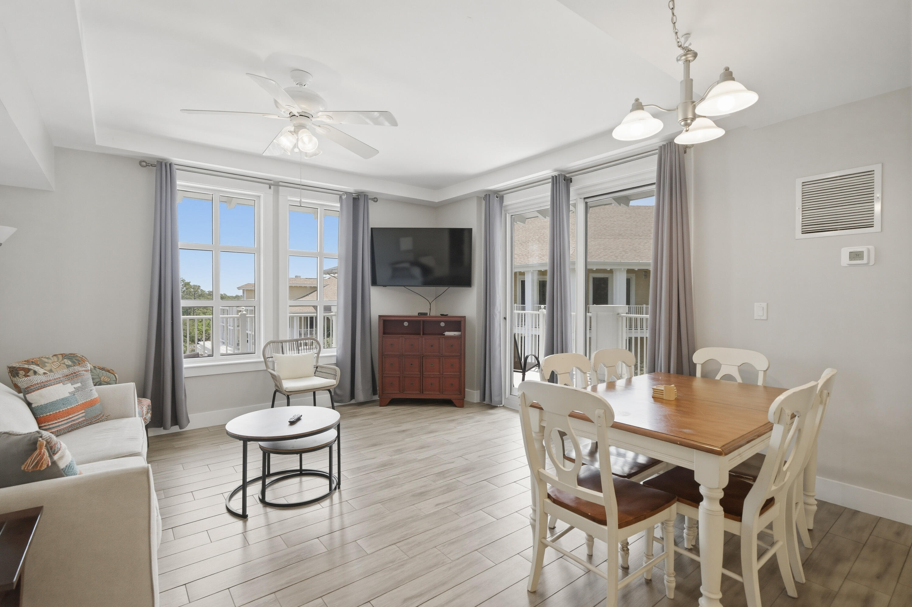 Fully furnished 5th-floor Pilot House 2BR/2BA lock-out in Sandestin's Village of Baytowne Wharf. Flexible layout may be used as a full 2BR, 1BR + studio rental setup, or personal resort getaway. Documented 2025 gross rental bookings of $23,388, $12,614 in confirmed 2026 bookings as of 4/29/26, and 2026 rental projections of $25,000-$30,000. Private balcony, hard-surface flooring, owner's closet, washer/dryer, bottom-floor owner's storage cage, and access to resort amenities including pool, fitness center, marina, golf, tennis/pickleball, beach access, dining, shopping, events, nightlife, plus owners-only Founders Club overlooking the Baytowne lawn and concert stage. Rental history/projections available.