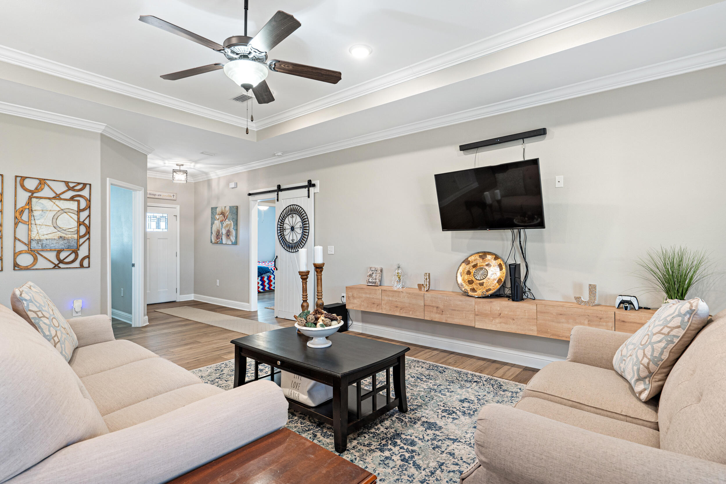 This home not only looks great but is also all about convenience as its located within 3 miles of Hurlburt Field and tons of local shopping (one of the main reasons the seller chose it)!

Now the look's great part being an all-brick home the upgrades boast of 10ft ceilings, trayed in the living room for drama, all LVP high end flooring perfect for pets or little ones.

Patterned designer tile in all of the wet areas complimented with white quartz countertops, 'shaker style' cabinetry with soft close doors. There's Samsung stainless appliances with a French door refrigerator and an oversized pantry in kitchen.

The customized primary bedroom closet has tons of shelving along with the additional 3 large bedrooms that offer great closet space as well. 

It's a must see, make your appt today!