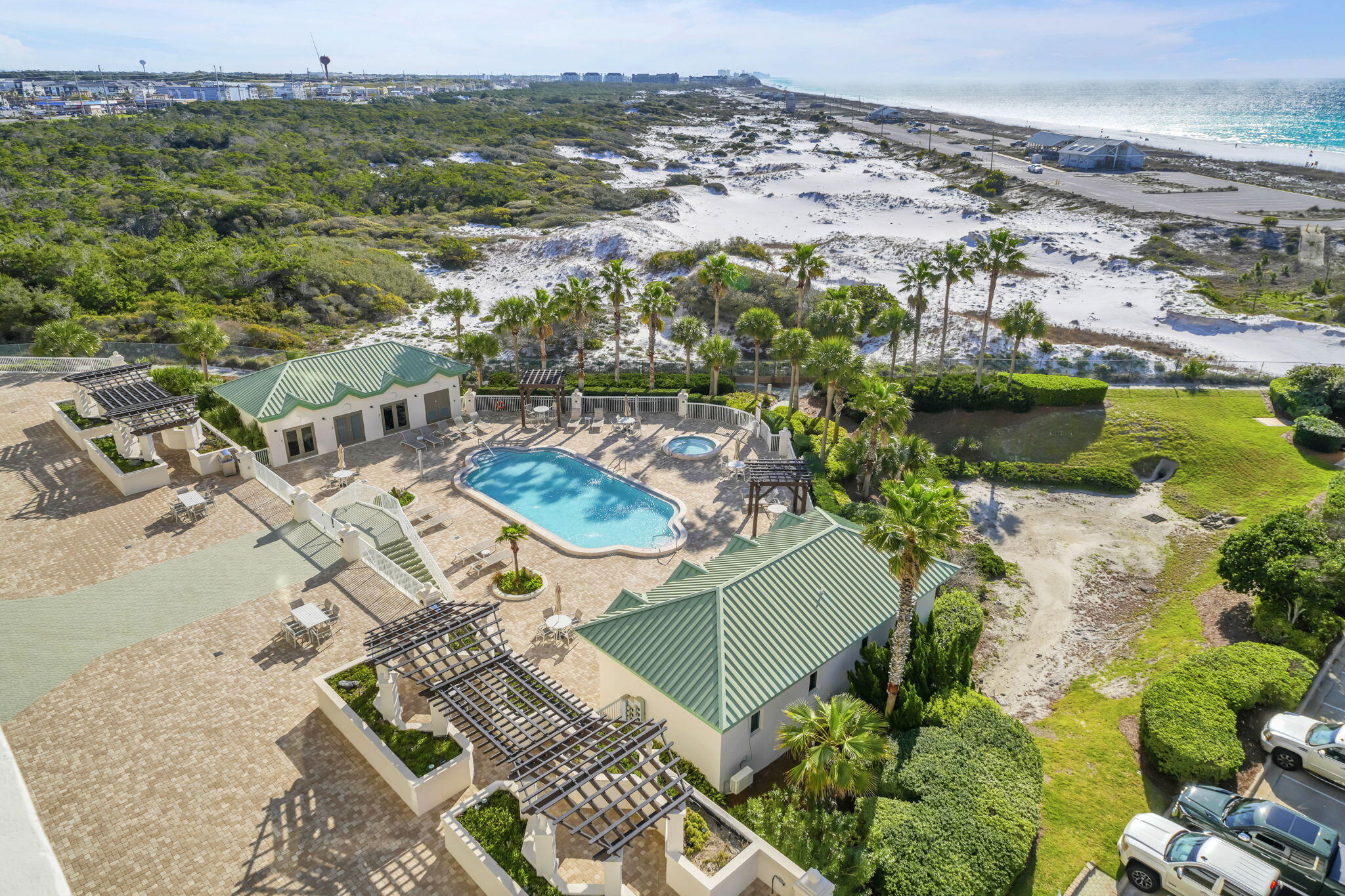 This beautiful condo is your ticket to the fabulous beach lifestyle. Outstanding view of the coastline , overlooking Henderson Beach park. St. Barth is rental restricted so it is much quieter than many other condos. Cabana 1 is included, located by the pool with a couch, refrigerator, and bathroom. Open kitchen, living,  and dining area give this condo an airy spacious feeling with great flow.  The 3rd bedroom has bunks so there is plenty of room for a big family and friends. St. Barth has it's own pool and hot tub. Silver Shells has all the best amenities including tennis, pickleball, fitness center, spa, onsite restaurant, and beach access. Located in the heart of Destin with many fun restaurants and attractions in the area.