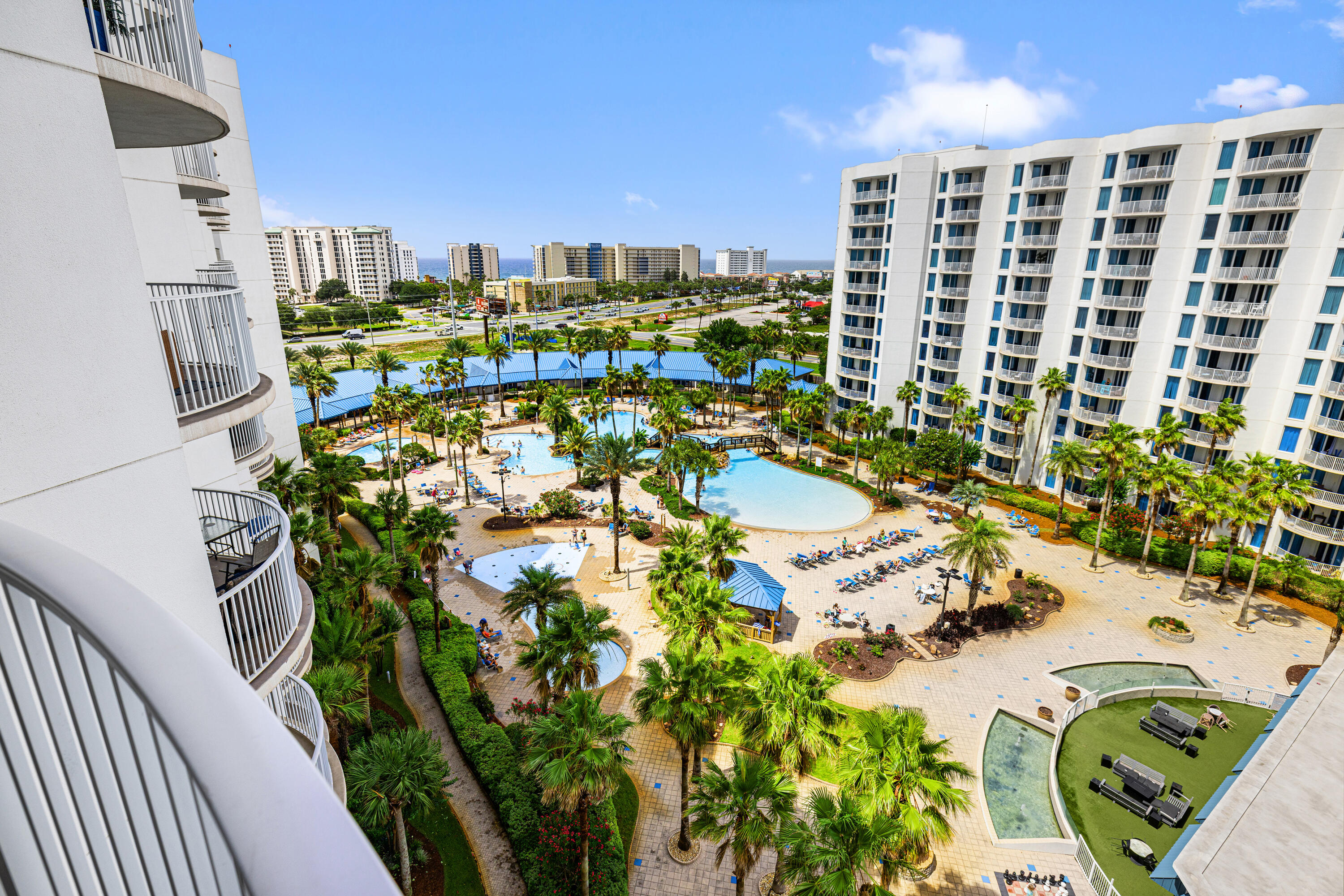 Stunning 9th-Floor Condo at The Palms of Destin with Resort Amenities & Gulf Views!
Experience the ultimate Destin lifestyle from this beautifully updated 2-bedroom condo located on the 9th floor of the highly sought-after The Palms of Destin Resort. Offering breathtaking views of the resort-style lagoon pool, cascading waterfalls, and a peek of the Gulf of Mexico, this turnkey retreat is perfect as a vacation home, investment property, or personal coastal getaway. Step inside to discover fresh interior paint, luxury vinyl plank flooring, and elegant white quartz countertops that create a bright, modern coastal feel. The open-concept floor plan is designed for both relaxation and entertaining, seamlessly connecting the kitchen, dining, and living areas. The kitchen features sleek black appliances, ample cabinet space, and a breakfast bar for casual dining. Enjoy your morning coffee or balcony while taking in the tropical resort atmosphere and gentle Gulf breezes. The private primary suite serves as a peaceful retreat with its own balcony access and an adjoining bathroom featuring a tub/shower combination. The second bedroom is enhanced with custom barn doors and built-in bunk beds, offering both privacy and functionality while maximizing occupancy and rental potential. The Palms of Destin Resort Amenities Include:
Destin's largest lagoon-style pool with waterfalls
Children's splash pad and kiddie pool
Hot tub and sun deck
Fitness center
Tennis and basketball courts
Playground
On-site restaurant and bar
24-hour security
Complimentary beach shuttle to Destin's world-famous sugar-white beaches
Conveniently located near shopping, dining, entertainment, and the Emerald Coast's most beautiful beaches, this exceptional condo offers the perfect combination of luxury, convenience, and investment opportunity. Whether you're looking for a primary residence, second home, or income-producing vacation rental, Unit 1903 at The Palms of Destin is your opportunity to own a piece of paradise on Florida's Emerald Coast.