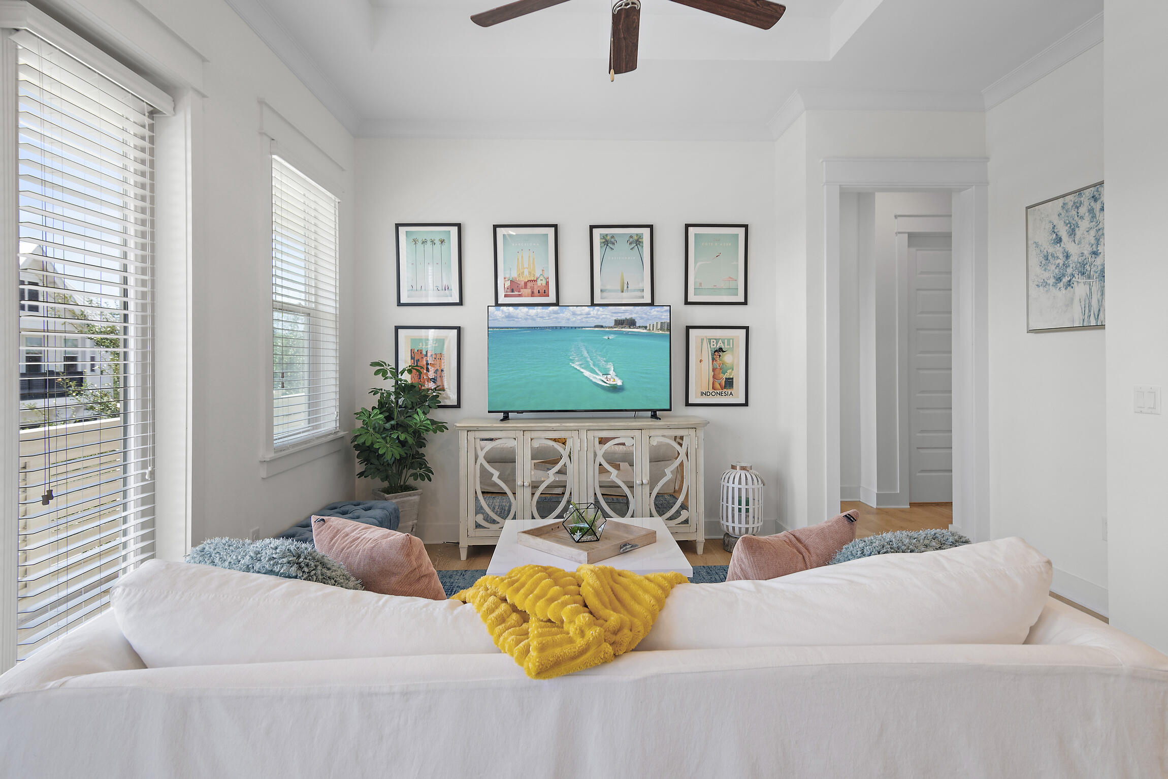 Introducing the highly sought-after *Aruba* floor plan, an exceptional townhome located in the vibrant community of Prominence on 30A along iconic Scenic Highway 30A. This beautifully designed residence with a one-car garage showcases a spacious open-concept layout, highlighted by six oversized windows that flood the living area with natural light and seamlessly connect to a large covered porch--perfect for relaxing or entertaining after a day at the beach. The gourmet kitchen is a true showpiece, featuring stainless steel appliances, granite countertops, and numerous upgrades that blend style and functionality. Elegant finishes such as crown molding and vaulted tray ceilings elevate the space, creating a refined coastal ambiance buyers are drawn to.

Thoughtfully designed for comfort and privacy, the split-bedroom floor plan positions the primary and guest suites on opposite sides of the home. The primary suite serves as a private retreat, complete with dual granite vanities, a spacious walk-in closet, and a luxurious frameless glass shower.

Beyond the home itself, Prominence offers one of the most desirable lifestyles on 30A. Located directly across from The Big Chill 30A, you'll enjoy immediate access to dining, live entertainment, shopping, and family-friendly events--all just a short walk or bike ride away. Residents also benefit from resort-style pools, fitness areas, and easy access to the white sand beaches of the Emerald Coast.

From an investment standpoint, this property checks every box. With its prime location, popular floor plan, and proximity to major 30A attractions, it offers strong short-term rental potential and consistent demand year-round. Whether you're looking for a high-performing vacation rental, a second home, or a full-time residence, this townhome delivers both lifestyle and income opportunity.