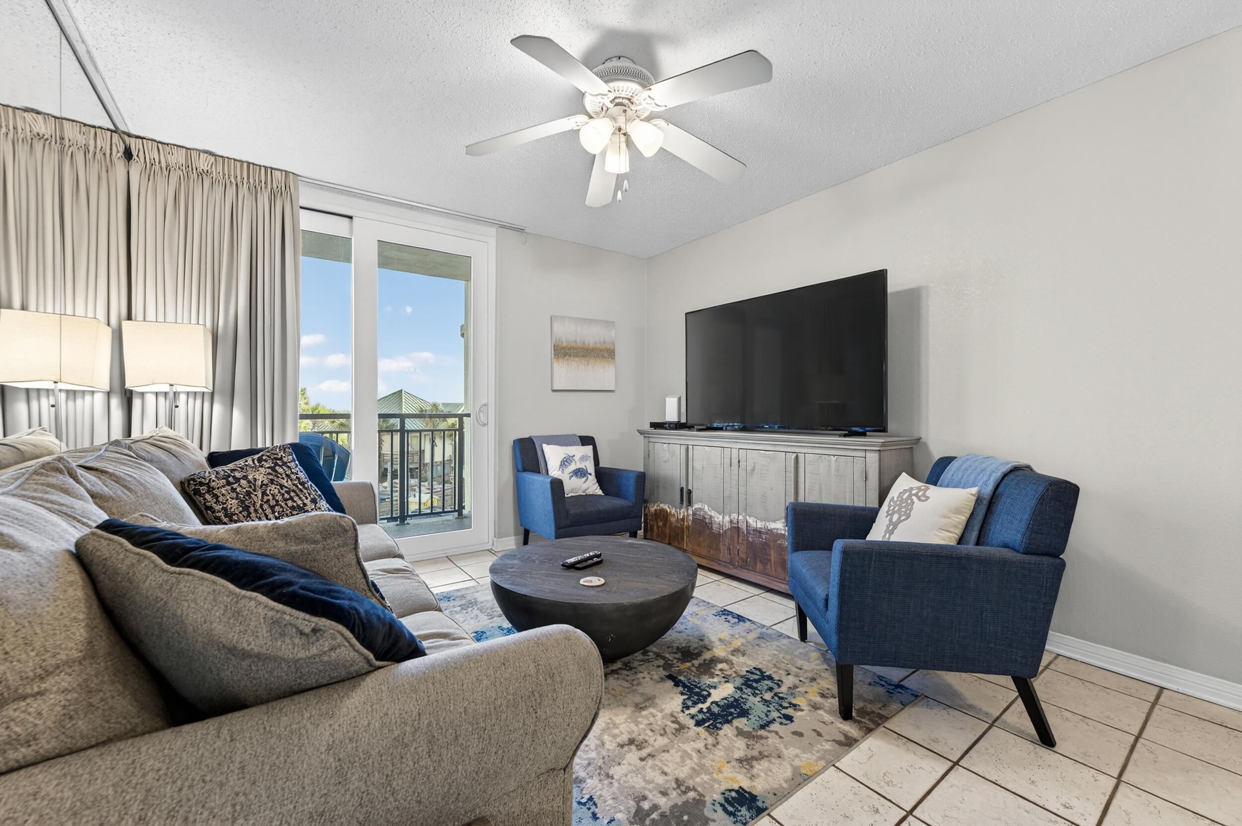 Fully furnished and rental-ready 2-bedroom, 2-bath Gulf-front condo located at Nautilus Condominium on Okaloosa Island.

This beautifully updated residence features renovated kitchen and bathrooms, an open living area filled with natural light, and an in-unit washer and dryer for added convenience.

The primary suite offers direct access to a wraparound balcony with expansive Gulf views, while the guest bedroom is arranged with two queen beds for flexible accommodations.

Ideally positioned to popular area destinations including Gulfarium Marine Adventure Park (approx. 1.6 miles), The Boardwalk on Okaloosa Island (approx. 1.8 miles), Okaloosa Island Fishing Pier (approx. 1.8 miles), local marinas (approx. 1.4 miles), and Downtown Fort Walton Beach (approx. 2 miles). Emerald Grande and Destin Harbor Boardwalk is approximately 6.7 miles away, and Destin Commons is roughly 7-8 miles. Nearby dining includes well-known island favorites such as Asiago's Skillet, Fubar Pizza Bar, Rockin' Tacos, Angler's Beachside Grill, Stewby's Seafood Shanty, and a variety of additional coastal dining options. Multiple public beach access points are located throughout Okaloosa Island, including John C. Beasley Park. An excellent opportunity for personal use, second home, or investment ownership along the Emerald Coast.