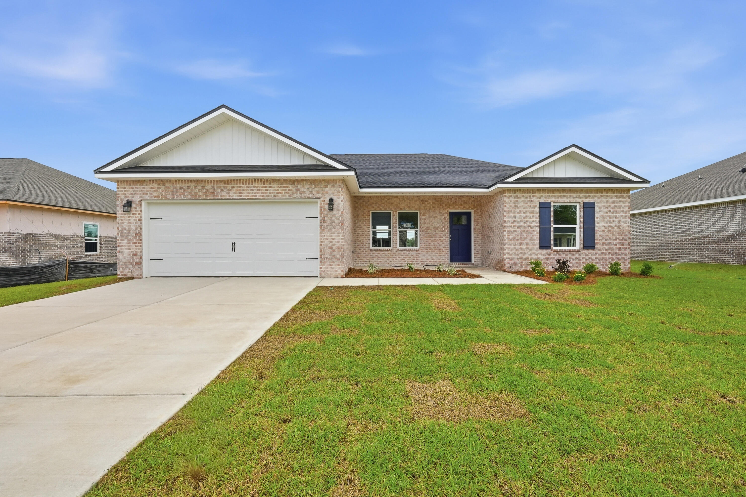 'SOUTHERN CHARM' S/D is the location for the new 'Adeline' floor plan ready END OF MAY.  Seller will contribute up to $15,000 towards buyers closing costs/prepaids/rate buydown + WASHER/DRYER/BLINDS/REFRIGERATOR! All brick construction, fully landscaped yard, finished garage, front porch and rear patio.  Interior features include vinyl plank flooring in common areas, recessed lighting, ceiling fans thru-out, split BR plan, quartz countertops, white shaker style cabinets.  Owner's bath has double vanities and walk-in closet.  Call to see today.