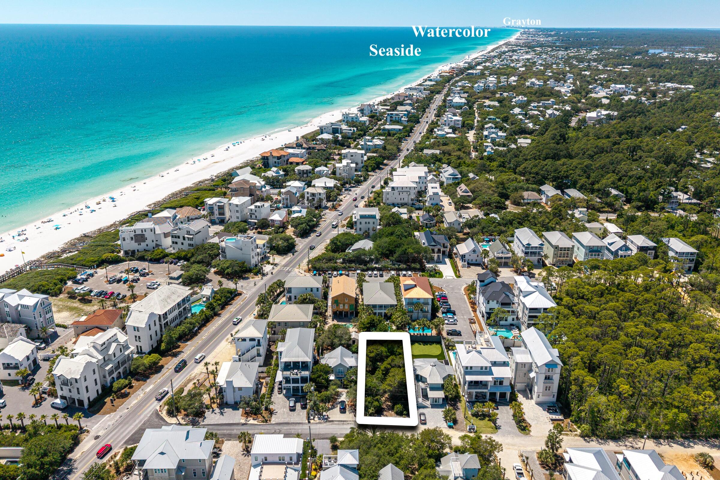 This incredible lot in the heart of Seagrove Beach offers the perfect blend of location, opportunity, and lifestyle. Situated just four lots from 30A and a mere 750 feet to the sugar-white sands. The property has Gulf views from 40 feet (and possibly even from 30 feet at the front of the lot), as showcased in the photos. 
The location is tucked within the Gulf Shore Manor community that includes five deeded beach access points--including one just steps away at the end of Montgo Avenue.

There are very few lots left in Seagrove this close to beach with views. 

The lot is high and dry, positioned just one parcel away from the newly paved section of Montigo, where luxury is on the rise with several high-end homes recently completed or under construction. With dimensions of 50 x 135 feet, this lot offers ample space to create your vision, whether it's an investment-worthy vacation rental, a cherished second home, or a full-time family retreat. Plus, there's no build-out timeline or restrictions other than Walton County building guidelines, and the community setbacks of just 5 feet on the sides allow for maximum design flexibility.

The location couldn't be better--just 1.5 miles from the iconic town center of Seaside and surrounded by conveniences that make every day feel like a getaway. Forget the hassle of parking--your sandy beach escape is just at the end of Montigo on the south side of 30A. Alternatively, the nearby Santa Clara Beach access offers seasonal lifeguards, parking, ramp to the beach and restrooms, while the Pelayo beach walkover is another easy option to enjoy breathtaking sunsets just to the east. 

This is a rare opportunity to own a prime slice of paradise in one of 30A's most coveted neighborhoods. Don't miss the chance to make your coastal dream a reality!

Within walking distance is Prema Organic Cafe just at end of the street for smoothies and juices to start your day. Surfing Deer at corner of 30a and 395, Cafe 30A just to the east and Seagrove Village Market to the west. 

They are not making any more land that is walking distance to the beach...build your dream home at the beach!