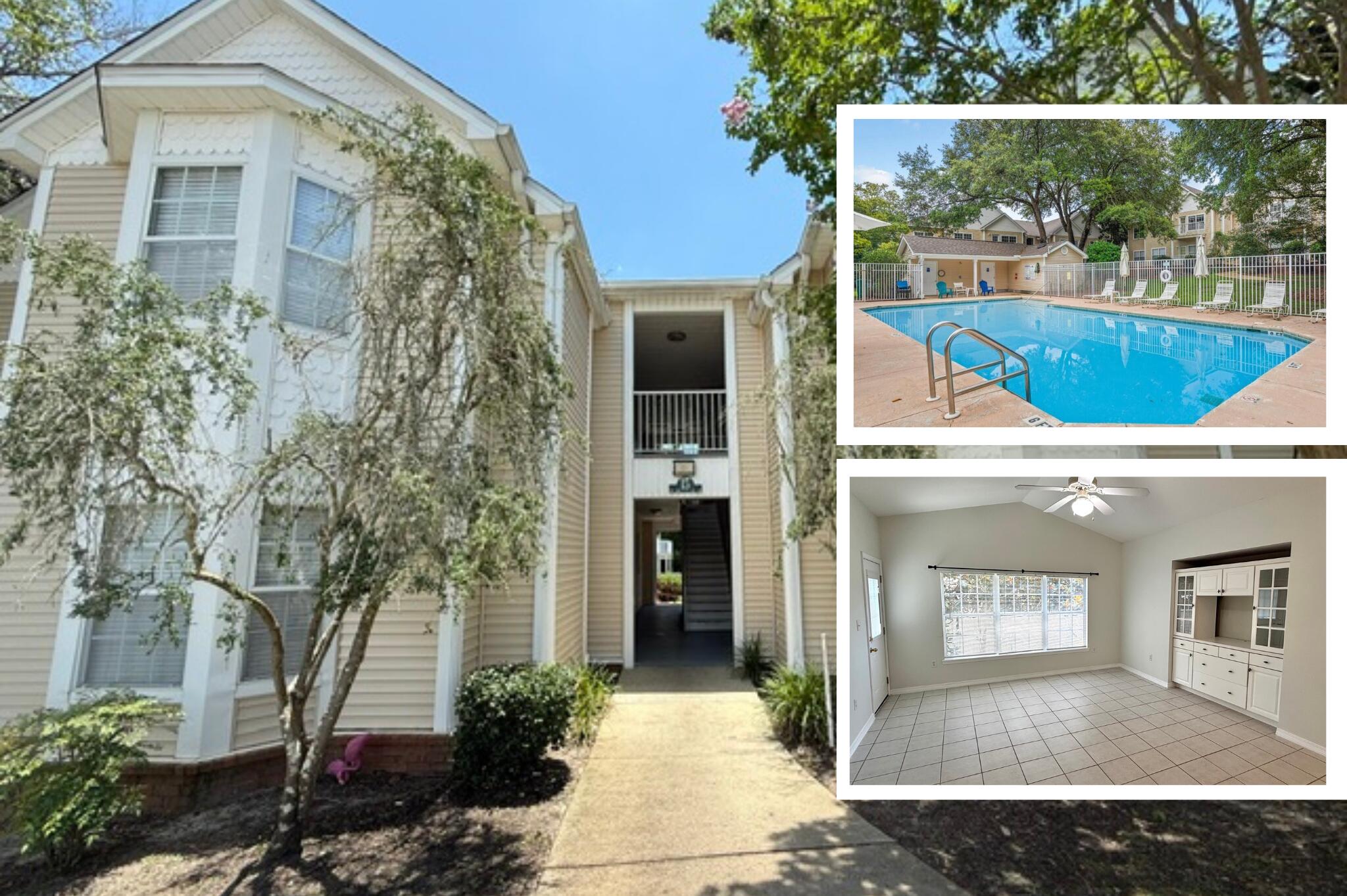 Move In Ready NOW! Enjoy the ease of living in this low maintenance 3 bedroom, 2 bathroom condo. Second-floor unit in The Oaks featuring an included washer and dryer for added convenience. Tile & LVP flooring throughout. This property includes access to a private balcony off the living room.  The primary bedroom offers a spacious walk-in closet and en-suite bath with a tub/shower combination. The hallway/guest bathroom features an easy step-in shower.

Enjoy the community pool, BBQ grills & gazebo areas with no yard work! Located 5 minutes to Northwest Florida State College, Ruckel Middle School, & Niceville High School and just 15 minutes to Eglin Air Force Base.
Pets to be considered with one time Non-refundable Pet Fee.