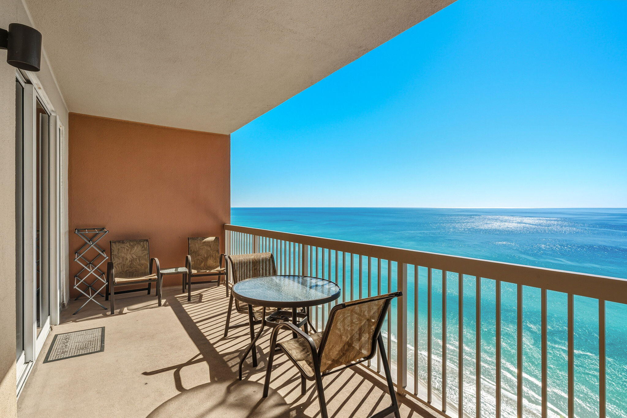 Wake up to sweeping Gulf views from this luxurious 2-bed, 2-bath condo with bonus bunkroom — living like a true 3-bedroom. Includes separate storage unit S-101, valued at $15K. Floor-to-ceiling windows frame emerald waters and sugar-white sands in both the living area and master suite, while an oversized private oversized balcony delivers front-row sunsets. High ceilings and luxury vinyl plank flooring throughout elevate the coastal aesthetic. The tuxedo kitchen features granite countertops, a breakfast bar, and stainless appliances  blending modern style with full functionality. An in-unit laundry room rounds out the practical beach-living layout. The Gulf-front primary suite includes direct balcony access and a spa-inspired ensuite with dual vanities, soaking tub, and walk-in shower. The second bedroom and bunkroom offer flexible sleeping for family and guests.

Sunrise Beach Resort places all amenities Gulf-side of Front Beach Road for unmatched beach access  dual Gulf-front pools (one seasonally heated), dual hot tubs, a splash zone, fitness center, BBQ areas, owners' lounge, arcade, restaurant/shop, and high-speed elevators. Enjoy 346 feet of pristine private beach and some of the most competitive HOA fees on the Emerald Coast.

This unit has proven itself as a rental powerhouse, averaging $245/night during peak season (2022-2025). For 2026, 27 days are already booked at $281/night ($7,600 gross), with significant room to grow  sellers have used the unit up to 160 days annually and have not permitted snowbird stays. Whether you're seeking a lucrative vacation rental, a personal retreat, or your forever coastal home, this turnkey Sunrise Beach gem delivers panoramic views, resort-style amenities, and an unbeatable Emerald Coast location.