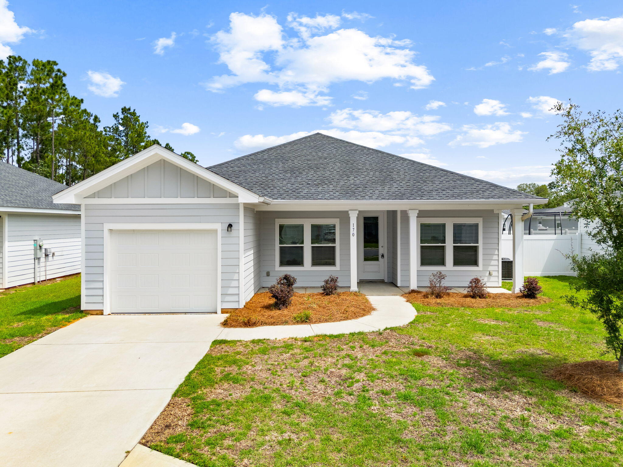 Available now at 170 Bradford Ct in the sought-after Enclave community in Freeport!
Built in 2023, this beautifully maintained 3 bedroom, 2 bathroom home offers 1,253 sqft of comfortable living space with modern finishes throughout. Enjoy an open and spacious layout with a bright living area and plenty of room to entertain. The home also features a 2-car garage and a fully fenced backyard -- perfect for pets, kids, or relaxing evenings outdoors.
Located on a quiet cul-de-sac with minimal traffic, this home offers both privacy and convenience.

Freeport is known for its small-town charm and easy access to some of the Emerald Coast's best attractions. Enjoy nearby boating, fishing, kayaking, hiking, and paddleboarding at local parks and waterways. You're also just a short drive from shopping, dining, and entertainment in the surrounding beach communities.

Only about 25-30 minutes from the white sand beaches of South Walton and 30A!
Don't miss this opportunity to live in a newer home in a growing and convenient location!

Beach Sunsets Inc is acquiring resident for owner/property. Upon approval and lease execution, LESSEE with work directly with LESSOR for payments, move in/move out coordination, maintenance and all other inquiries about property.
