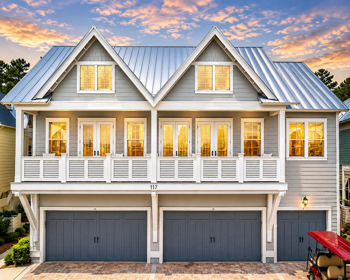 Fully Furnished, Premier Location & Golf Cart Included! Welcome to a true 30A paradise at 117 W Pine Lands Loop Unit C. This lovely townhome can be the perfect investment property you've been looking for with official rental projections at $70,000 annually and cash on cash return projections at 6.4% per year. This peaceful beach escape has been gorgeously decorated and enjoys an outstanding location in Prominence overlooking a beautiful lawn space. Featuring two-bedrooms and two full bathrooms, this townhome has a wonderful floor plan with the large main gathering areas and natural light pouring in. The chef's kitchen features crisp cabinetry, high-end appliances and a large pantry. The living room is the heart of the residence with its bright, airy spaces and comfortable seating. Take in the gorgeous scenery along a massive balcony overlooking the lawn space. The garage is roomy and perfect for the golf cart and beach toys. This wonderful 30A getaway conveys fully-furnished and turnkey.