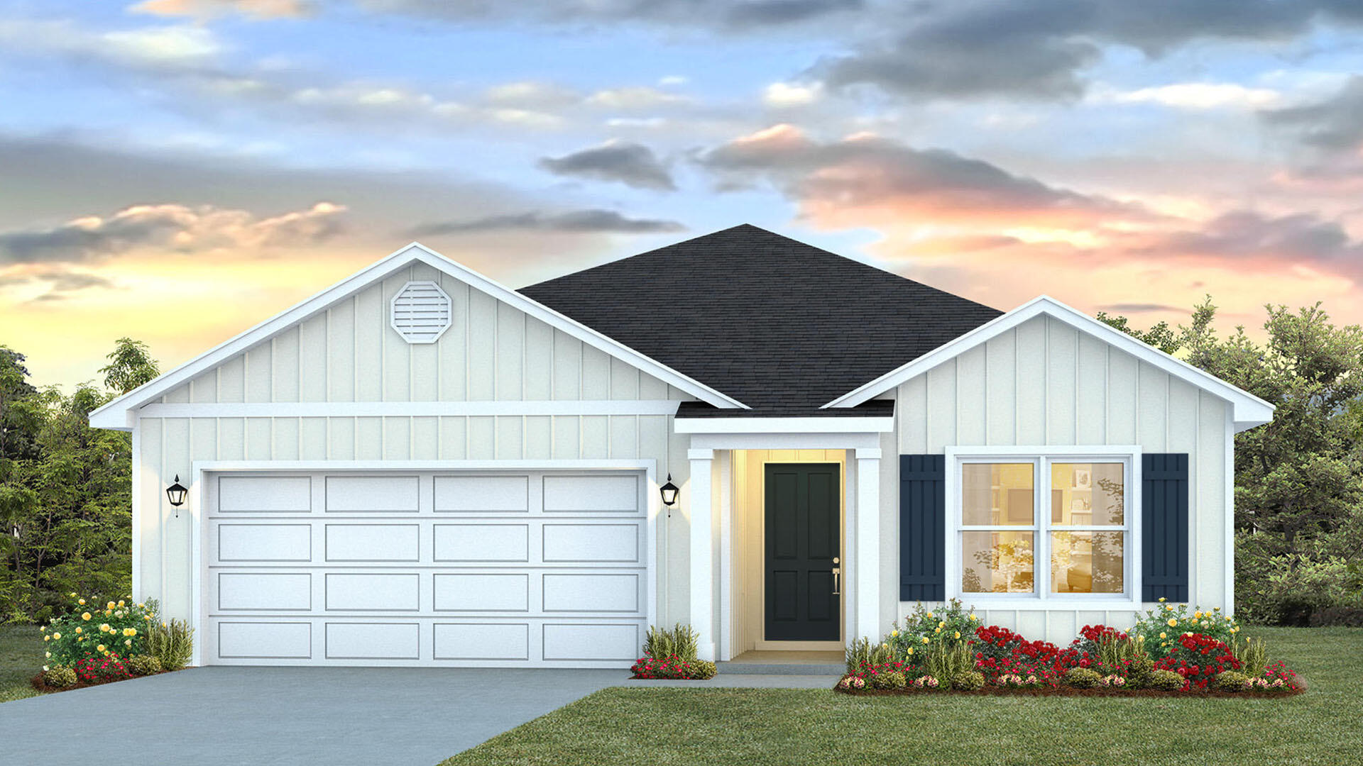 Welcome to 236 Dockside Road, a new home under construction at Magnolia at the Bluffs in Freeport Florida. The Aria has three bedrooms and two full bathrooms and a covered entry that leads to the bright foyer. Continuing through the foyer you will see EVP flooring leading to the open living area designed with comfort and functionality in minds.

The heart of this home includes the spacious kitchen that features a center island and a walk-in pantry with ample storage space. Beautiful quartz countertops are complemented by the white cabinetry. Appliances include a stove, microwave and dishwasher. The living and dining areas offer a comfortable space for family and guests. Enjoy your covered back patio that is accessible from the dining area that has room for a dining table or outdoor seating area. The primary bedroom is situated at the back of the home and has an ensuite bathroom that features a walk-in closet and all the space you need to get ready in the morning. The primary bathroom has a dual sink vanity with quartz countertops, a separate water closet for privacy and a shower and separate soak tub. There are two additional bedrooms that have ample closet space and share a full bath. This home also features a nice laundry room with space for a full-size washer and dryer.