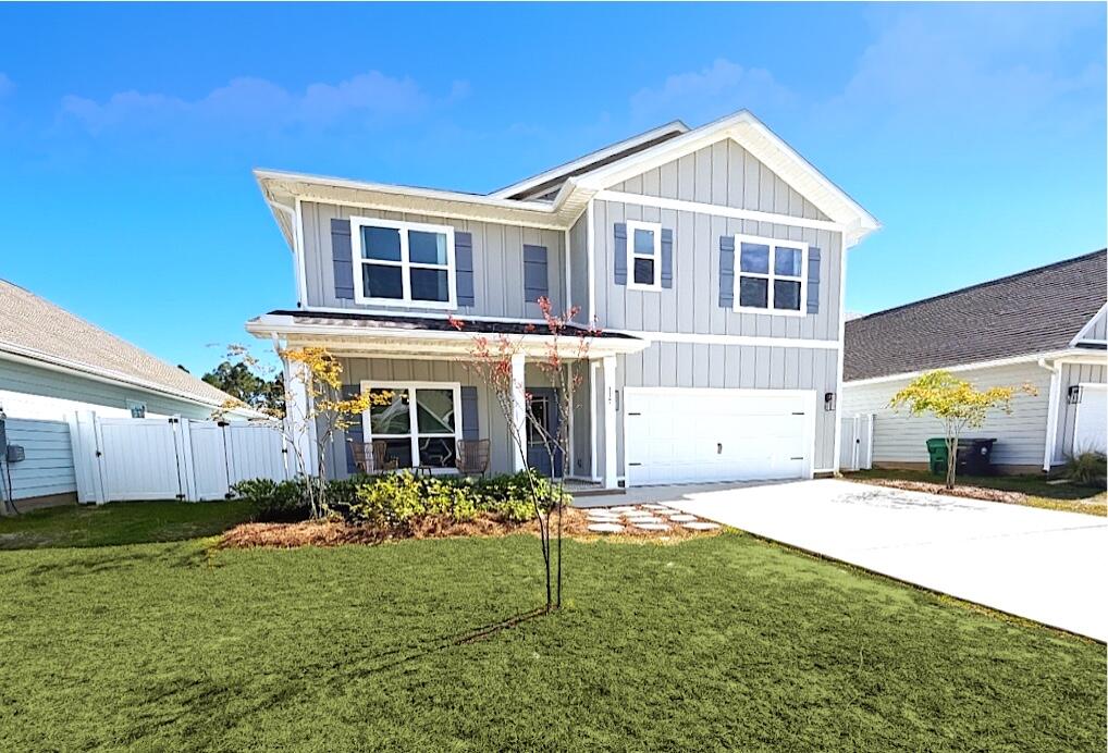 Welcome to your dream home, perfectly situated on an interior lot with serene views of pine trees and peaceful ponds from every rear-facing window.  This beautifully designed 5 bed 3 bath home also features a versatile flex room and an inviting upstairs loft, offering plenty of space for both relaxation and entertaining.  Luxury vinyl plank flooring throughout the home, creating a cohesive and stylish feel.  The spacious kitchen is a true centerpiece, showcasing ivory Shaker cabinetry, quartz countertops, a custom backsplash and a large walk-in pantry -- perfect for both everyday living and hosting.  The 1st floor includes a convenient flex space, along with one bedroom and a full bath; ideal for guests or a home office.  Upstairs the generous primary suite provides a private retreat.... complete with a luxurious en-suite bathroom featuring a modern tiled shower, separate soaking tub, and a large walk-in closet.  Additional bedrooms offer ample space and storage and the upstairs loft provides even more room to gather or unwind.  The laundry room is thoughtfully located on the 2nd floor for added convenience.  Notable upgrades include a whole home Kinetico water filtration system and an AquaTru under-counter reverse osmosis system with essential minerals enhancement.

Located in Walton's Landing, this short-term rental-friendly community is less than 4 miles from the public beach accesses along Scenic 30A.  Residents enjoy a community pool, walking paths, and scenic ponds - perfect for fishing and outdoor enjoyment; all while being centrally located between Destin and Panama City Beach.