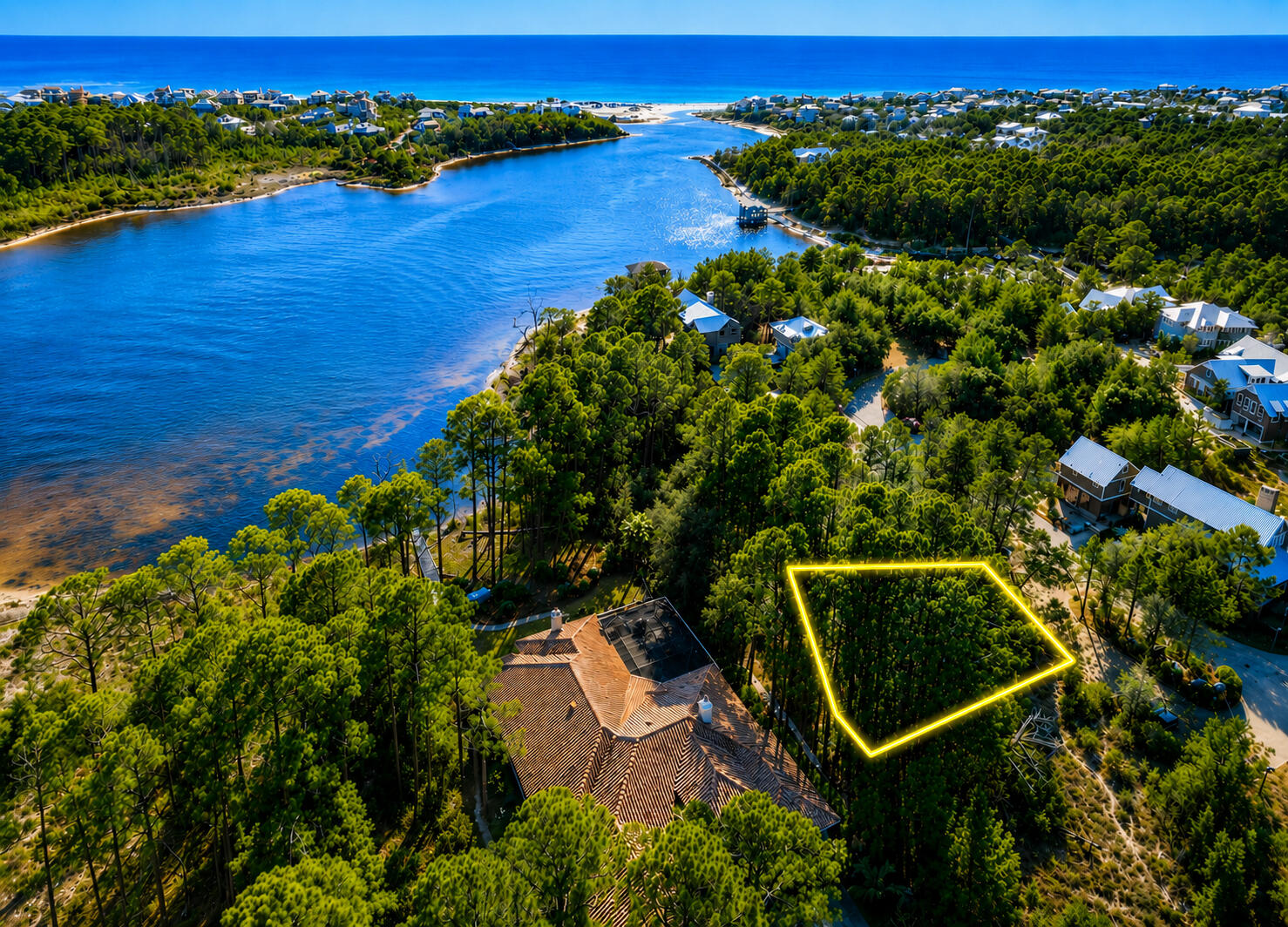 Draper Lake Lot + Custom House Plans! Take advantage of this rare opportunity to build your dream coastal retreat in the highly sought-after Draper Lake Coastal Village. Perfectly positioned on a private homesite just south of Scenic Highway 30A, this property offers the ideal blend of natural beauty, privacy, and close proximity to the beach.

Included with the sale are custom home plans designed by renowned architect Tim McNamara, offering buyers a significant head start toward creating an exceptional coastal residence. Thoughtfully crafted to complement the character of Draper Lake Coastal Village, the plans embrace timeless architecture while maximizing the beauty and functionality of the homesite.

Surrounded by mature pines and native coastal vegetation, the property is located within one of 30A's most distinctive, gated communities, known for its charming architecture, pedestrian-friendly design, and access to the rare coastal dune lake, Draper Lake. Residents enjoy scenic walking trails, community pools, community docks, owners' clubhouse, and convenient access to the Gulf of Mexico via nearby beach access points.
