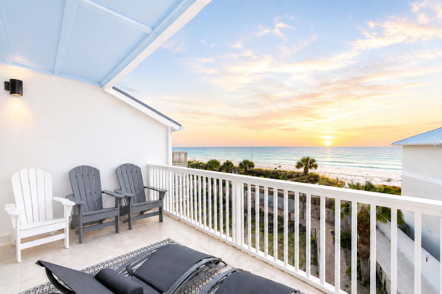 This FULLY Renovated + FULLY furnished beachfront 2 bedroom 2.5 bathroom unit is sure to impress! Located at Ramsgate Harbour, one of the best kept secrets along the Emerald Coast, the development offers 550 feet of private beachfront access. So there's always ample room for you and your family to relax and enjoy even in peak season! This property showcases two beachfront balconies for endless Gulf Views. This unit conveys as the perfect investment property with rental projections at $72,000 gross per year. The development includes a community pool, covered parking and recent exterior upgrades. The beach service offers beach bonfires, seasonal packages for beach chair rentals as well as kayak and paddle board rentals. Ramsgate Harbour is just minutes away from grocery stores, restaurants, retail shopping at 30Avenue and Pier Park. You are also just five minutes away from Rosemary Beach and Alys Beach. Discover why beachfront living at Ramsgate Harbour is unmatched!