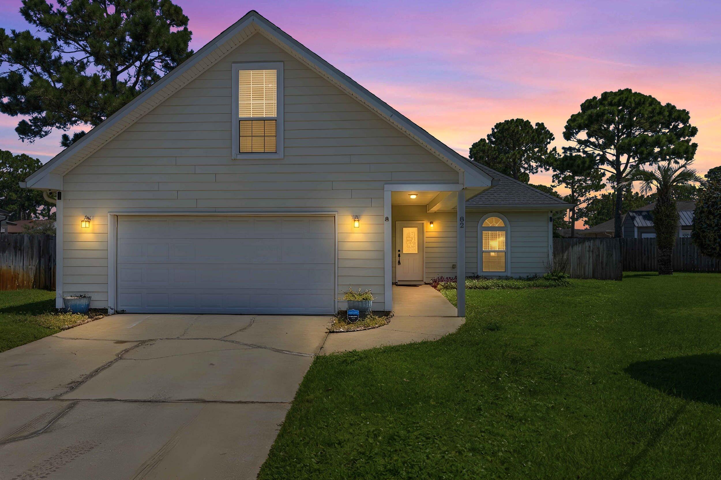 Recently updated Miramar Beach home on a cul-de-sac with a community pool, just minutes from the beautiful South Walton beaches. This home features two spacious separate en-suites, a privacy-fenced backyard, and tasteful recent updates throughout. The downstairs offers an open floor plan with a fully updated kitchen featuring new cabinetry, quartz and butcher block countertops, plus a large great room, new LVP flooring, a built-in workspace, and a convenient half bath. The oversized primary suite is located downstairs and includes a spacious and recently updated en-suite bathroom with dual sinks, ample storage, a separate shower, and a separate tub. Upstairs, the second bedroom offers its own private en-suite, making it ideal for guests, family, or a flexible second suite setup. Additional highlights include a 2021 roof, optional furnishings, and a strong price point for a single-family home in Miramar Beach.