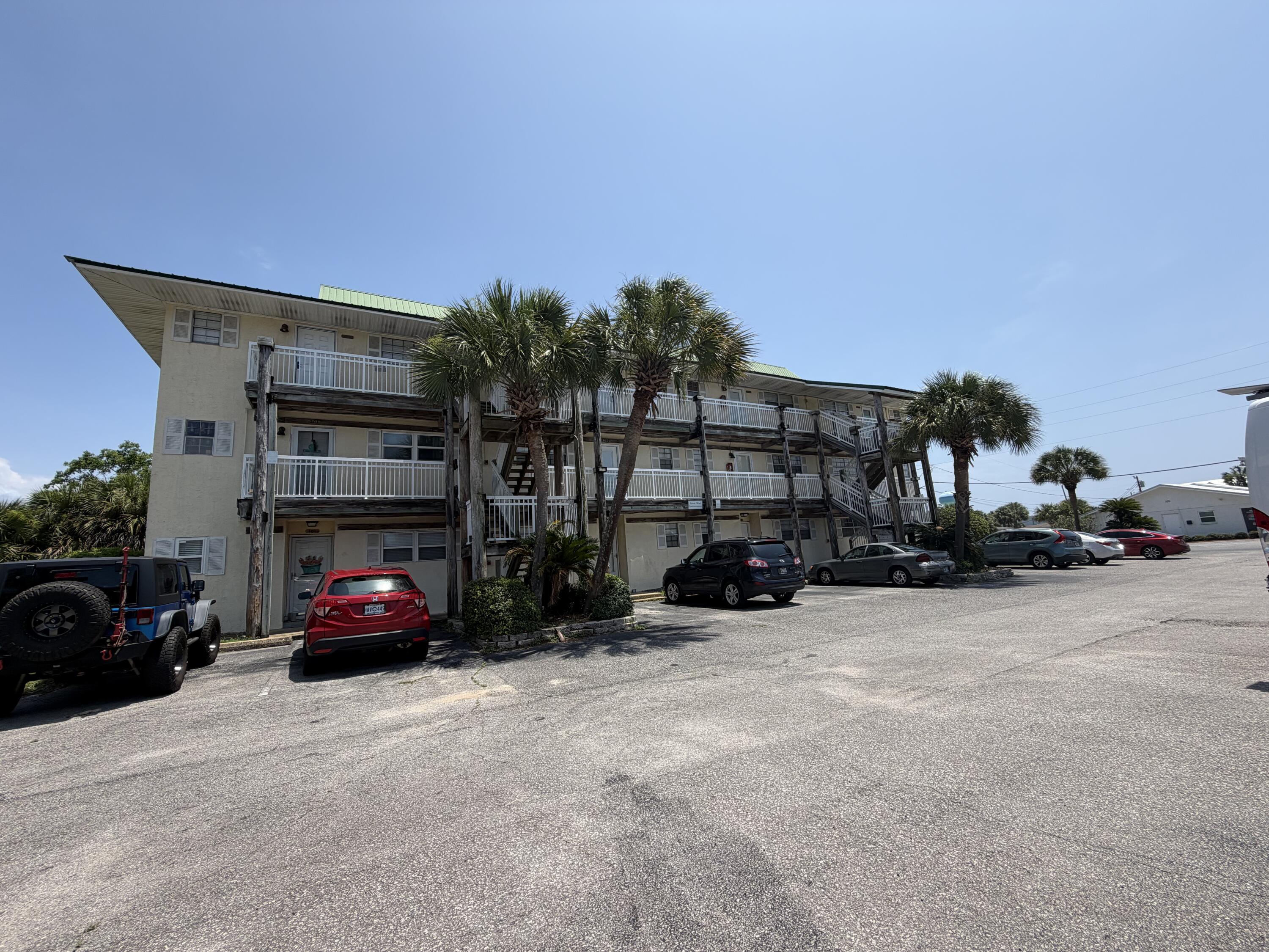Welcome to paradise, directly across from the sugary white sands of The Gulf of America. This 2 bed 1 bath unit offers the potential for personal residence, long term rental, or short term rental... the possibilities are endless, This 3rd floor unit assures a daily gulf breeze, this is ocean front living at a fraction of the cost.... Also, all special assessment fees have already been paid in full covering the upcoming exterior building renovations.