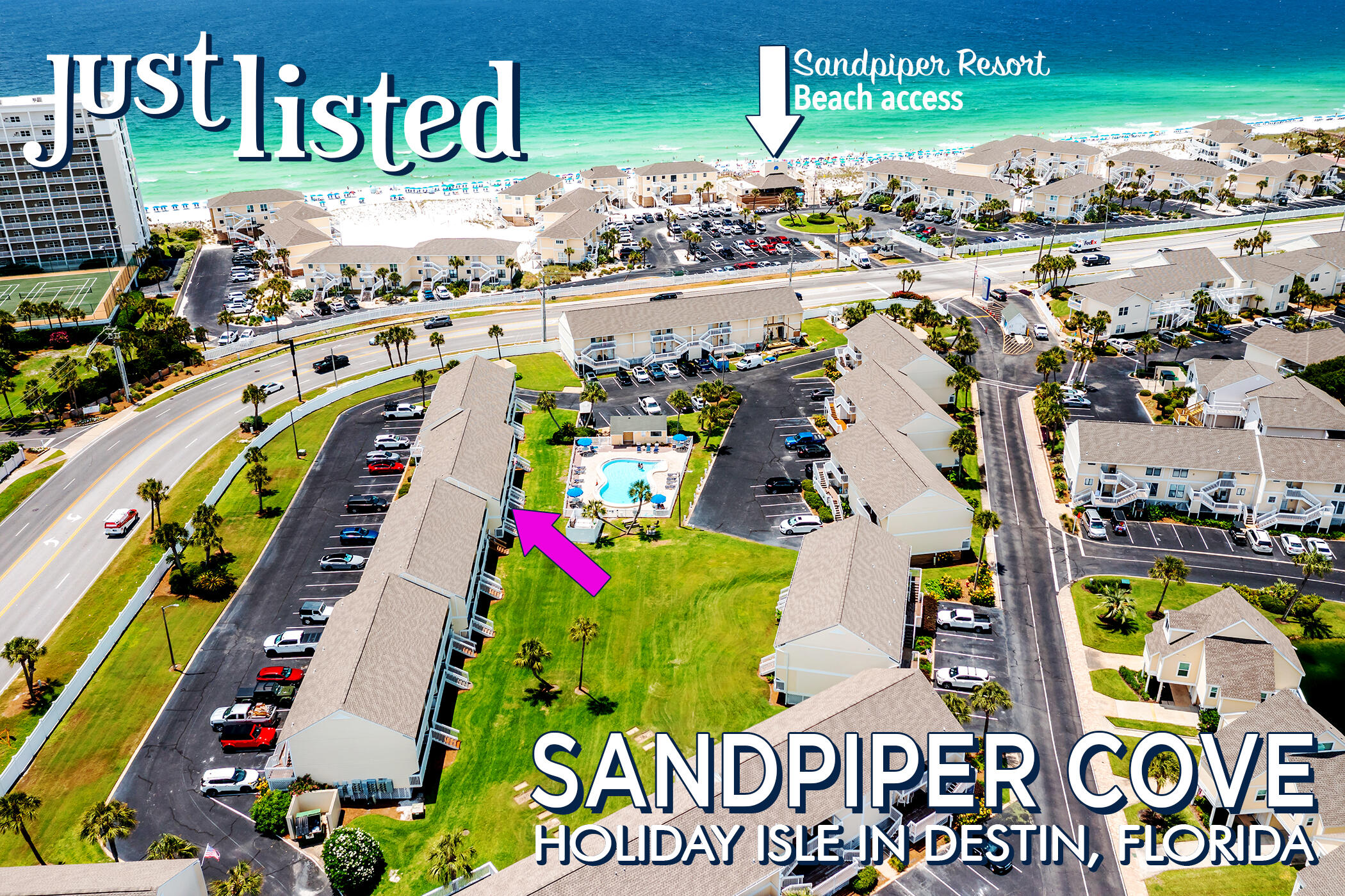 Just a 5-minute walk to the private Sandpiper Cove Deeded Beach with Beachfront Seasonal Beach Chair Service along with the Sandflea Beach Bar for food and drinks to enjoy the SugarWhite Sand between your toes and Emerald Water! Take in the views of the refreshing Pool and the Florida Sunsets from your Private Balcony where you can also step out leading directly to one of the 5 Pools on property -- great for an afternoon or evening dip after a day in the sun! This Studio Condo maximums space with comfortably sleeping 4 -- featuring a queen-size Murphy Bed that can be folded up during the day adding more space and a queen-size Sleeper Sofa that can be pulled out at night as well. This unit also features Kitchen, Bathroom, Owners Closet, Crown Molding throughout this unit, with Wainscoting,