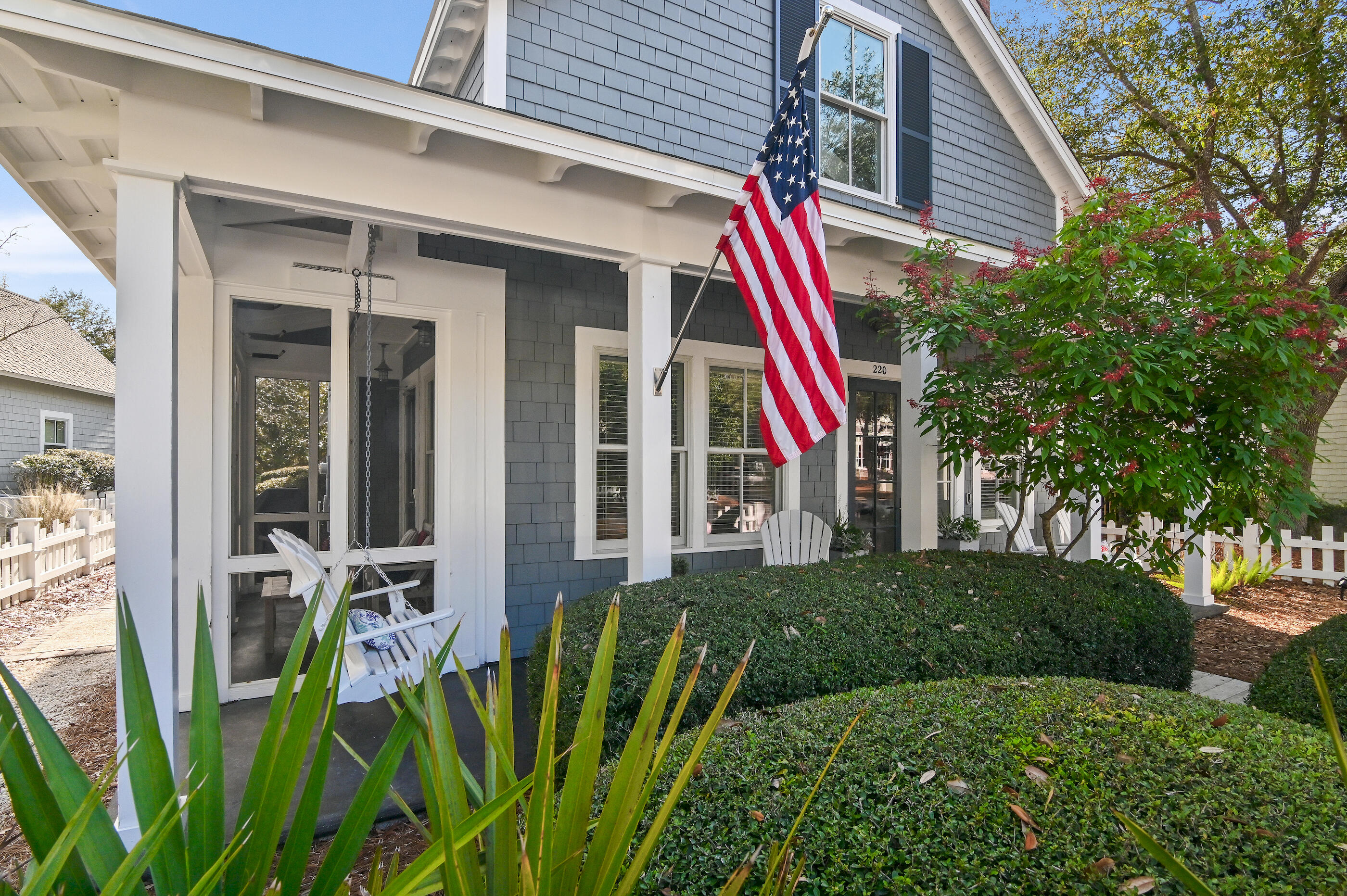 Nestled within the highly desirable community of WaterSound Beach behind the main gates, this iconic design and flawless interpretation of the Nantucket saltbox cottage offers a unique take on coastal design, decor and layout. Enjoy  the largest spanse of private sugar sand beach on 30A. One of the larger Salt Box cottages, this 2,140 square foot three-bedroom plus bunk room home boasts three levels of interior space, plentiful porches and a darling interior sure to please primary, secondary and investment owners alike. Best of all, it is offered fully furnished, perfect for its next owners to create lifelong memories within. A new roof adds to the desirability of this home.
