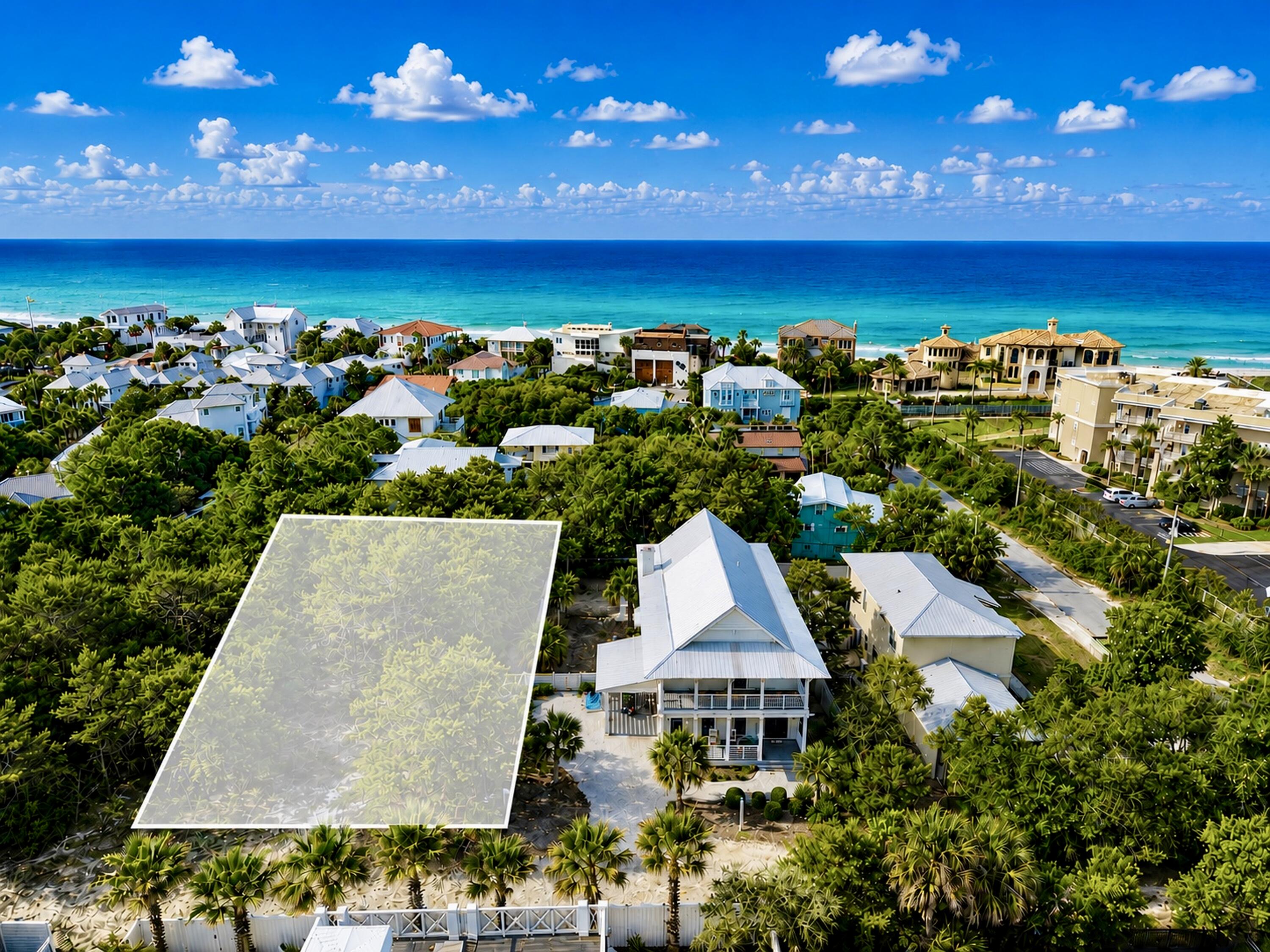 Build your dream coastal retreat on this exceptional homesite in the heart of Blue Mountain Beach. Ideally located south of Scenic Highway 30A, this property offers convenient access to the sugar-white sands and emerald waters of the Gulf via a nearby public beach access just a short walk away.

High and dry, this homesite presents an outstanding opportunity to build a custom beach residence in one of 30A's most desirable communities. The lot also comes with custom plans for a coastal chic 7-bedroom, 8.5-bathroom home featuring Gulf views from the 3rd-floor patio and an expansive 4th-floor viewing deck. Gulf views from upper levels combined with the property's prime location make this an ideal option for a primary residence, second home, or vacation investment property.

Enjoy close proximity to Gulf Place, Seaside, WaterColor, boutique shopping, dining, and all the lifestyle amenities that make 30A one of Florida's premier coastal destinations. Opportunities this close to the beach in Blue Mountain Beach are becoming increasingly rare.
