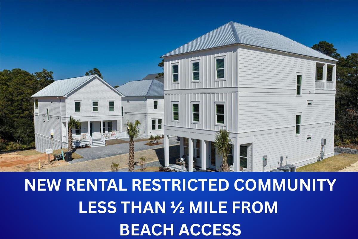 **OPEN HOUSE | TUES-SAT 10:00 AM-4:00 PM**
New construction in The Reserves in Serenity at Dune Allen, a community across 30A less than 1/2 mile from the new Dune Allen public beach access.
This stunning three-story home is now complete and thoughtfully designed as a spacious coastal retreat. It features five generously sized bedrooms, each with a private ensuite bath, along with multiple bonus spaces ideal for both relaxing and entertaining.
The first floor offers an open-concept layout with a gourmet kitchen, dining area, and expansive great room. This level also includes one bedroom with a full bath, a convenient half bath, and a covered front porch. The second-floor hosts three king-sized bedrooms, each with its own ensuite bathroom, as well as a versatile loft space perfect for additional living or lounging.
The third floor is designed for entertaining, featuring a large bunk and game room with a loft-style layout, a full bathroom, and a wet bar with a refrigerator. A spacious covered balcony completes this level, offering elevated views and an ideal setting for outdoor enjoyment.
