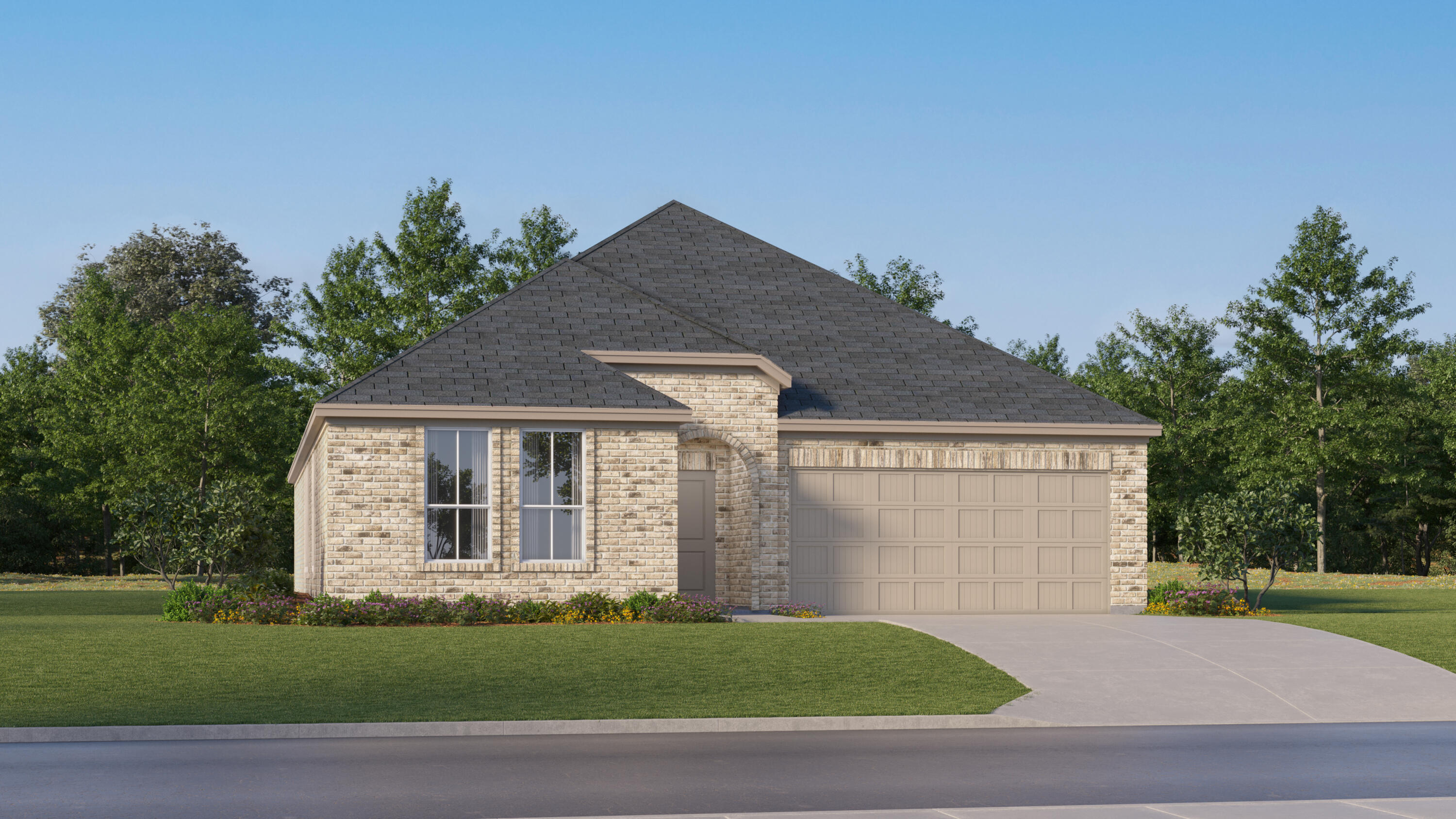 This beautifully designed 4-bedroom, 3-bath home with a versatile flex room offers incredible value in a desirable new community. This home blends comfort and convenience with an open-concept layout that features quartz countertops, stainless steel appliances, white shaker-style cabinets, and abundant natural light throughout. A spacious covered back porch provides the perfect space for outdoor living, while the 4-side Brick exterior ensures timeless curb appeal and long-lasting durability. The home also includes a 2-car garage and comes with a builder warranty for peace of mind.