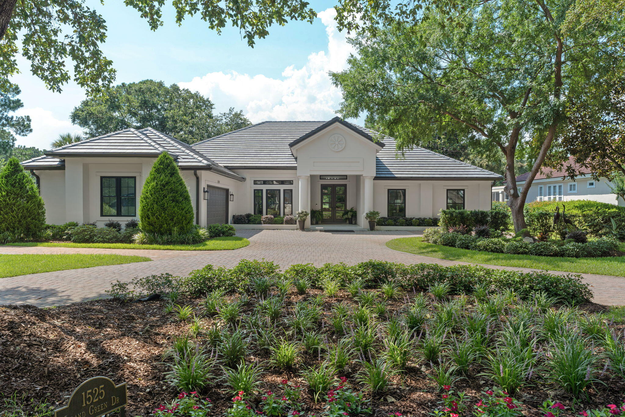 Welcome to 1525 Island Green, a beautifully reimagined home nestled along the fifth fairway of the Raven Golf Course within Sandestin Golf & Beach Resort. Perfectly positioned on an expansive nearly half-acre homesite overlooking the golf course and lake, this exceptional single-level home offers the ideal blend of elegance, privacy, and resort-style living.
Completely renovated with meticulous attention to detail, this 3-bedroom, 3.5-bath residence showcases timeless finishes, an open and inviting floor plan, and seamless indoor-outdoor living. New impact glass windows and doors flood the home with natural light while framing picturesque golf course and water views.
Designed for both everyday comfort and effortless entertaining, the home features two fireplaces--one indoors and one on the covered outdoor patio--along with a custom summer kitchen added in 2023. The spacious fenced backyard offers ample room for a future pool, with professionally designed pool plans already available for the next owner. The luxurious primary suite includes a private office or sitting room, creating the perfect retreat for working from home or unwinding at the end of the day.
Additional highlights include a new roof (2023), HVAC system (2021), gas water heater (2021), whole-home generator, oversized two-car garage plus a dedicated golf cart garage, abundant parking, and a golf cart that conveys with the property.
Offering refined finishes, thoughtful upgrades, and one of the most desirable golf course settings within Sandestin Golf & Beach Resort, this extraordinary home presents a rare opportunity to enjoy luxury resort living at its finest.