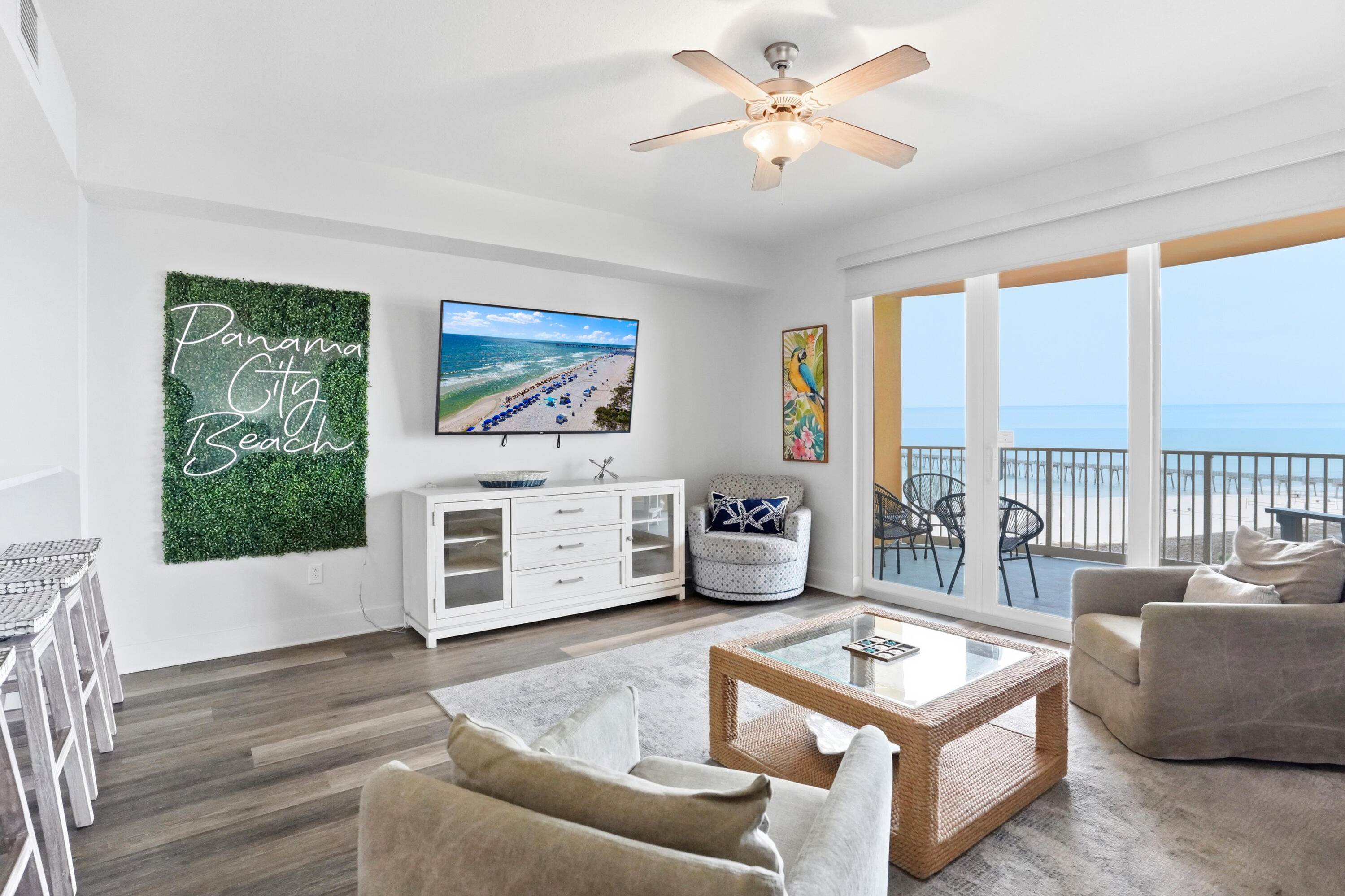 Calypso Tower III is the newest condominium on the Panama City Beach skyline. This beautiful building is at least a dozen years newer than its competitors and represents a modern standard of coastal living that is both sophisticated and highly functional. This eighth-floor unit sits at the ideal elevation to capture sweeping beach views of the Gulf of Mexico, providing a front-row seat to the blue waters from the privacy of your expansive balcony. The interior is intelligently designed to sleep up to six guests with one-bedroom plus a dedicated bunk nook and two full bathrooms, a versatile layout that has already proven its value with $35,000 in annual generated income. The amenities at Tower III rival a luxury resort, centered around a massive zero-entry pool and a high-end fitness center. Location remains the property's greatest asset, situated within easy distance to the premier shopping and dining at Pier Park, Top Golf and the event grounds for popular events like Gulf Coast Jam. This building is also notably accommodating for pet owners, providing a rare opportunity to own a residence just steps away from the public dog beach. Whether you are looking for a turnkey investment with a strong track record or a personal sanctuary, this condo offers a refined lifestyle in the heart of Panama City Beach.