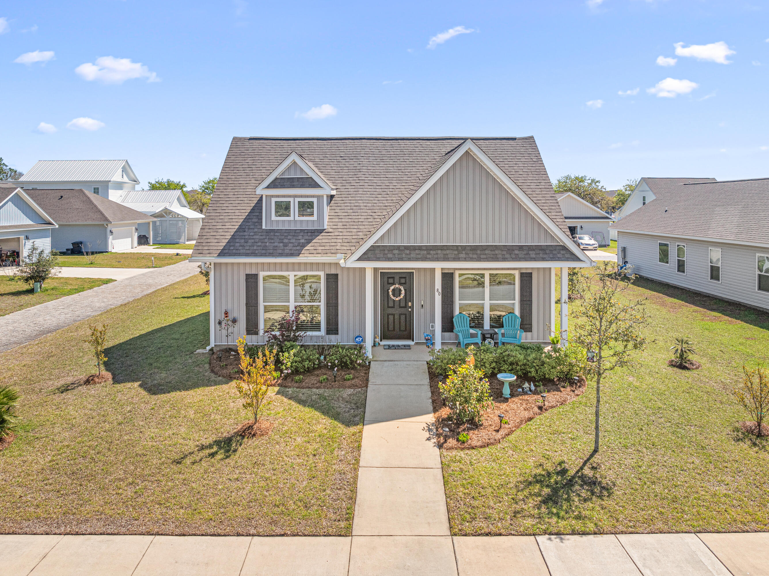 Welcome to 80 Woodsorrel Street -- where charm, thoughtful upgrades, and outdoor living come together in the heart of the Owl's Head community in Freeport.

Perfectly positioned just off Highway 331, you'll enjoy the best of both worlds--peaceful neighborhood living with easy access to everything. Located approximately 8 miles to I-10 and just 16 miles to the white sand beaches and lifestyle of 30A, this location delivers both convenience and coastal connection.

This beautifully maintained 3-bedroom, 2-bath Bayberry plan offers a highly desirable single-story layout with an open-concept design that seamlessly connects the living, dining, and kitchen spaces--ideal for entertaining or everyday living.

The kitchen is a standout, featuring upgraded granite countertops, a stylish backsplash, and stainless steel appliances, creating a clean, modern feel that buyers are looking for.

Step outside and fall in love with the curb appeal--lush landscaping filled with azaleas, gardenias, palms, and crepe myrtles creates a warm and inviting first impression. Out back, your private retreat awaits with a custom pergola strung with lights and a brick patio, perfect for relaxing evenings, entertaining guests, or enjoying Florida living year-round. The seller has also added a sprinkler system to keep everything thriving year-round, along with gutters for added functionality and peace of mind.

The spacious primary suite offers comfort and functionality with a large walk-in shower and an expansive closet conveniently located off the bathroom.

Owl's Head is known for its thoughtfully designed layout, featuring rear-entry garages for a clean streetscape, along with community amenities including paved walking trails and a serene spring-fed lake--ideal for enjoying the outdoors.

Bonus: The seller is offering $5,000 in concessions toward the buyer's closing costs--adding even more value to this incredible opportunity.

This home blends location, lifestyle, and livability--don't miss your chance to make it yours.