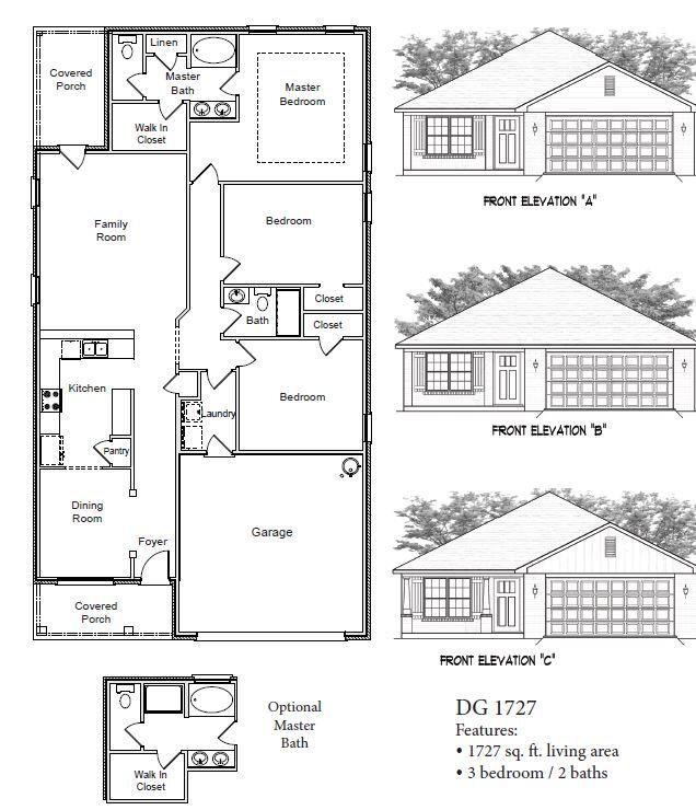 This patio home features 3 beds and 2 baths with formal dining and a back covered porch! Also included and sure to please is a tiled walk in shower with separate garden tub in the master bath! The floors boast durable LVP with carpet only in bedrooms. Cabinets are all wood shaker style. Appliances are stainless and go well with the black lighting package and hardware. Formal areas have bull nosed corners and all rooms have 5 1/4 inch baseboards. Situated throughout the home are energy saving LED recessed lighting. Vanities in both bathrooms are 36' high and the master bath has dual vanities. The exterior is Hardie on the front with brick skirting and 3 sided brick. The lot is .5 acre and comes sodded with sprinklers and a landscape package. This subdivision has only 38 homes and is well li