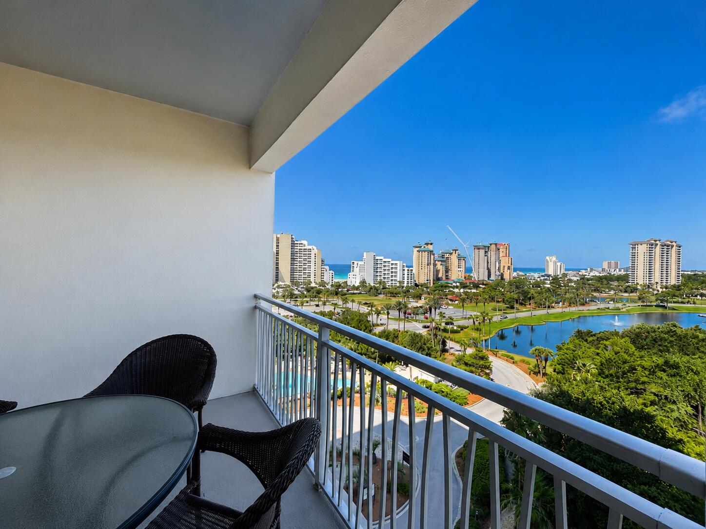INCREDIBLE WEST FACING VIEWS WITH STUNNING SUNSETS! Ideally located on the south side of Sandestin Golf & Beach Resort, Luau I Unit 6808 offers coastal-chic style with sweeping west-facing views from a spacious private balcony. This beautifully maintained 1-bedroom, 1-bath residence welcomes you with an open, light-filled living and dining area designed to capture the breathtaking vistas.

The unit features tile flooring throughout, updated furnishings, and a well-appointed kitchen with quartz countertops, ample prep space, and a shiplap-wrapped breakfast bar. The inviting primary suite includes an ensuite bath and continues the stunning views of the Gulf and the lush resort grounds. Lovingly cared for, this unit conveys fully furnished, making it truly turn-key. Luau I offers an impressive array of amenities, including a lagoon-style pool with waterfall, hot tub, seasonal tiki hut, kids splash zone, fitness center, grilling areas, garage parking, additional storage, and a sunset deck on the 20th floor. Enjoy easy access to the sugar-white sand beaches just steps away.

Sandestin Golf & Beach Resort features unparalleled amenities, including beach access, shuttle service, golf-cart-friendly paths, four resort pools, pickleball, world-class golf courses and tennis center, a 123-slip marina, spa and fitness facilities, shopping, dining, and year-round events. Just beyond the resort gates, Grand Boulevard offers upscale shopping, dining, and entertainment.

A true coastal retreat and exceptional opportunity in one of Sandestin's most desirable locations.