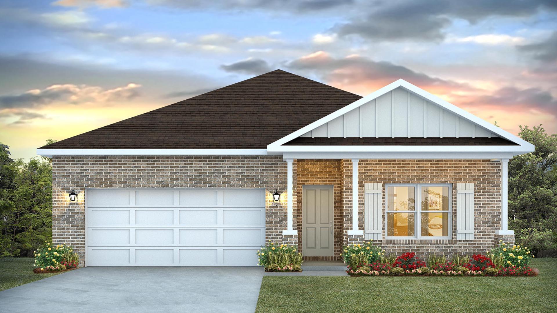 Welcome to the Beau, a new home floorplan at Ashton Park Phase III in Freeport Florida. This floor plan features 4 bedrooms, 2 bathrooms with approximately 1,799 square feet and 9-foot ceilings. As you enter this home you will find three bedrooms off the entry hall and a full bathroom. Continuing through the hall you will enter the open concept living area that has a kitchen, dining area and living room. The kitchen has upper and lower cabinetry as well as a corner pantry allowing for maximum storage space.