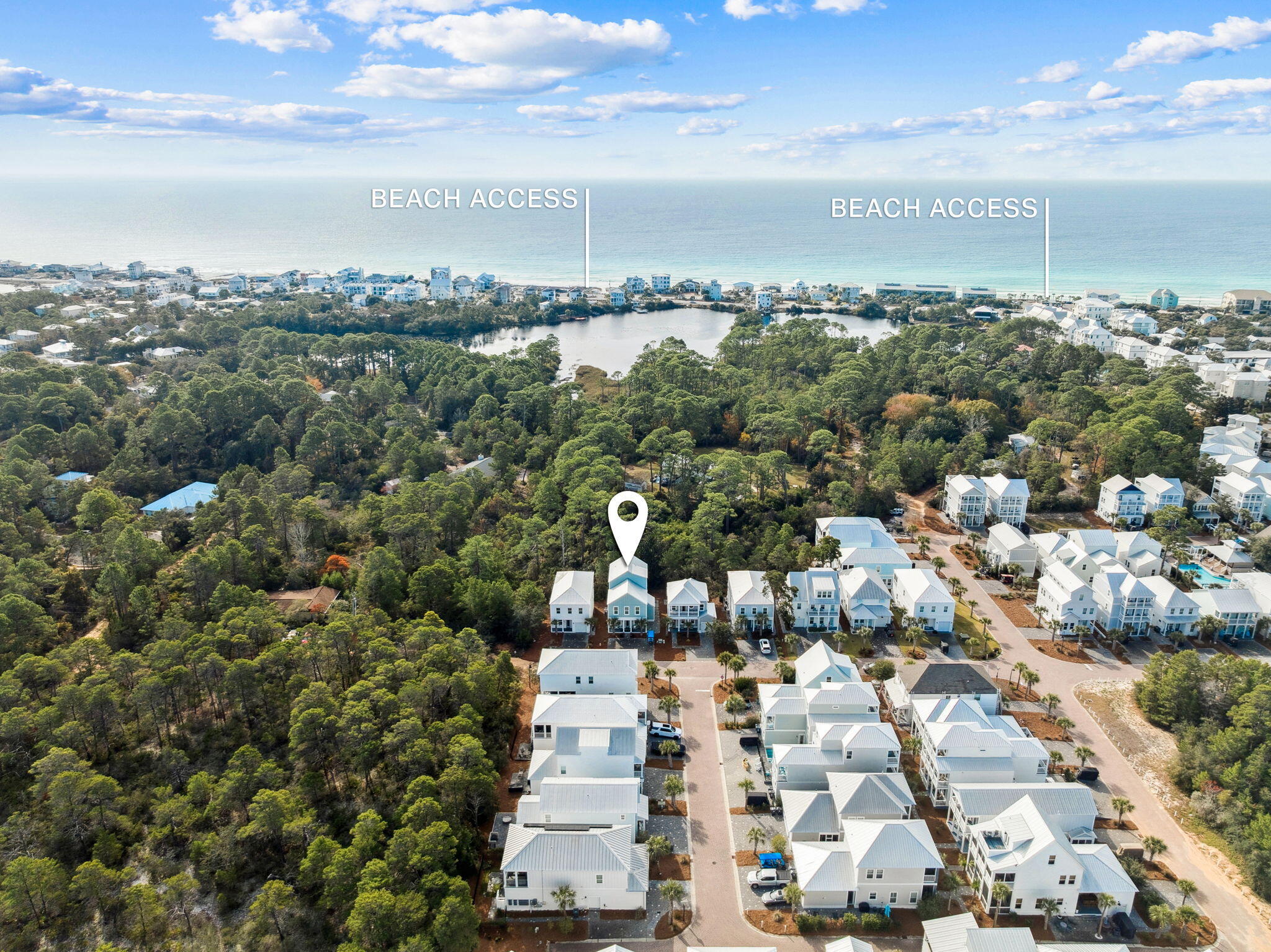 Located in the Serenity at Dune Allen neighborhood along 30A, this inviting coastal retreat offers a comfortable blend of space, privacy, and easygoing beach living, just close enough to hear the waves and feel the breeze. Set on a premium, oversized lot backing to a protected nature preserve, the home enjoys a peaceful, private setting with the assurance that the natural backdrop will remain undisturbed. Inside, an open-concept layout brings the kitchen, dining, and living areas together into one spacious gathering space designed for hosting, relaxing, and spending time together. The chef's kitchen features upgraded quartz countertops, a large island, stainless steel appliances, a gas range with upgraded hood, dual beverage refrigerators, an ice maker, and a walk-in pantry. Custom dining seating makes entertaining large groups feel comfortable and effortless.

Two true primary suites offer flexibility, including a first-floor owner's suite with a private balcony. Additional guest rooms, a secondary living area, and a screened-in porch provide plenty of room to spread out and unwind while enjoying coastal breezes and the distant sound of the Gulf. A third-floor bonus space with custom-built bunks and a full bath adds even more versatility for guests of all ages.

Outdoor living is equally inviting with a private backyard backing to the preserve, a firepit for evenings outdoors, and an outdoor shower for beach days. Storage is abundant throughout, including a climate-controlled owner's storage area with a refrigerator. Additional highlights include professionally designed interiors, upgraded finishes throughout, extra-wide parking for multiple vehicles and golf carts, reduced through traffic at the end of the street, and access to the community pool.

Just a short walk or bike ride away, the emerald waters of the Gulf and sugar-white sand beaches are easily within reach, along with nearby dining, shopping, and entertainment along scenic 30A. Offered fully furnished, this home is ideal as a primary residence, second home, or rental opportunity, offering generous space and a relaxed coastal lifestyle.   Contact us for more information or a private showing.


All information deemed reliable. Buyers to verify all information independently.