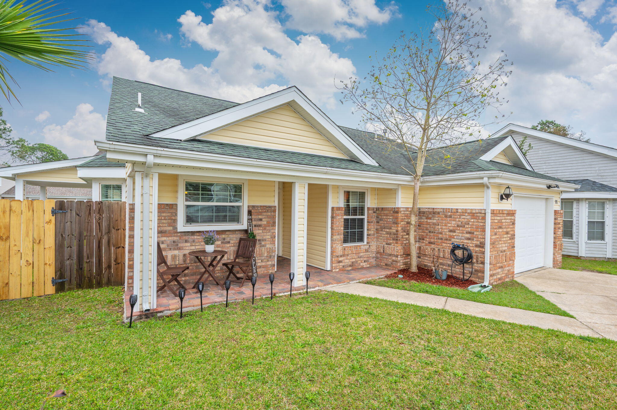 Welcome to this move-in ready 3-bedroom, 2-bath home. The home was completely updated in 2017. The living room features vaulted ceilings that make the space feel open, bright, and inviting. It creates a comfortable area to relax, gather with friends and family, or just enjoy a quiet evening at home. You'll also find a spacious primary bedroom with plenty of room to relax. The primary bathroom features double sinks, a tub/shower combo, and a large walk-in closet that offers great storage. One of the best parts of this home is the location. It's only about 7.5 miles to both Hurlburt Field and Eglin Air Force Base, making it a convenient option for anyone commuting to either base. If you're looking for an updated home in a great location, this is the one!