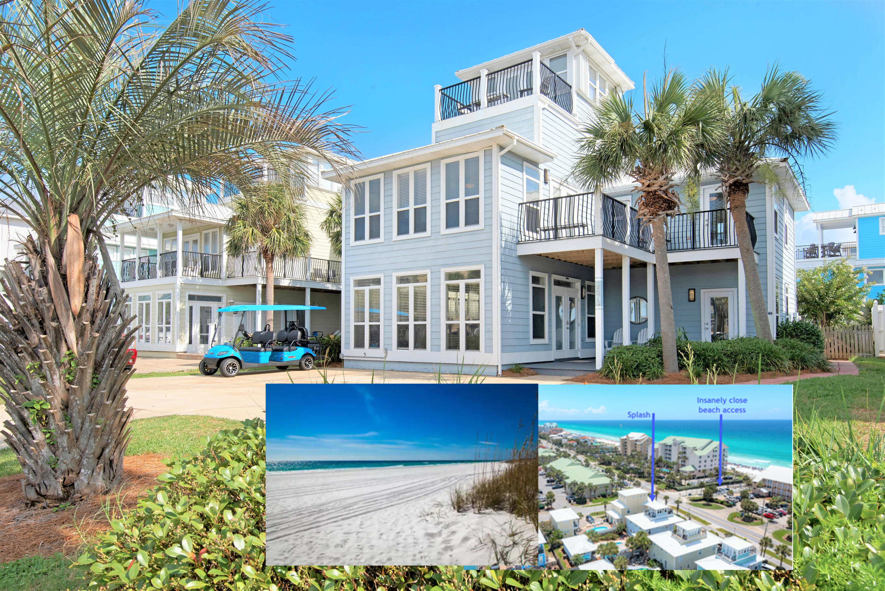 Short term rental powerhouse featuring ocean views from almost every room, 6 bedrooms including 4 king suites and 2 bunk rooms, separate pool house, private seasonally heated pool with grilling area and outdoor living space, and massive 16 person sleeping capacity to maximize revenue.

Designer furnishings, professional photography and full inventory to convey for immediate revenue generation.

Directly across the street from beach access ensures high occupancy. Includes a free six-seater golf cart and two paddleboards for added guest appeal.

Designed from the ground up to ensure easy, low cost maintenance and best possible yield.

Do an Internet search on Legacy Beach Homes of Destin, Florida to view real time calendars in order to determine availability for showings Seller is listing over $100 million worth of properties from their portfolio (35 large STRs in the Destin/Miramar/30A area with an average appraisal value of slightly over $3M each.).

The seller is only selling 10% of the portfolio. Seller will withdraw this and/or any other remaining listings once the first  $10 million (approximately)  in sales have been achieved.

Seller (Equisource Holdings dba Legacy Beach Homes) does not disclose property-level rental revenue data. Buyer to perform their own due diligence regarding income potential. However, the appraisal in the document section of this listing may include the appraiser's revenue projection. 

Seller will make all reasonable efforts to facilitate the transfer of future reservations. 

The Seller does not have to sell.  Property has been priced based on recent appraisal and reflects the seller's minimum acceptable price.

Most recent appraisal and inspections in docs section