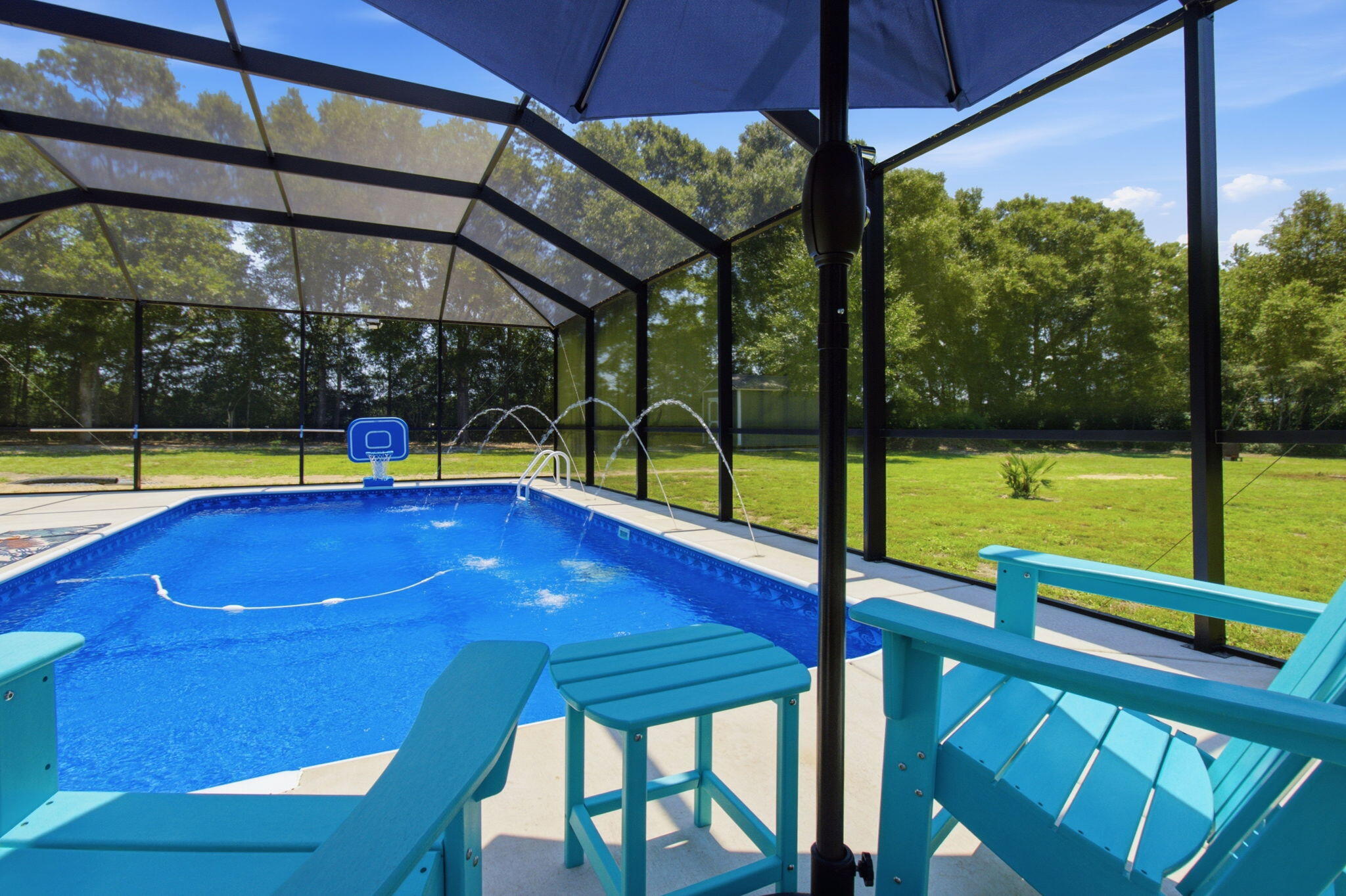 Welcome home to 5655 JV Woolley Road, the ultimate launchpad for your family's next chapter. Nestled safely at the very end of a quiet road, this move-in ready 4-bedroom, 2-bathroom ranch combines modern upgrades with an incredible 1.27-acre backyard built for making memories. Best of all, major upgrades come with transferable warranties, giving you total peace of mind!  Why This                   Why This Home is Perfect for Your Family:
Move-In Ready & Worry-Free: Enjoy modern Luxury Vinyl Plank flooring, updated bathrooms, a long-lasting metal roof, and central AC.
Built to Last: Rest easy knowing the home is structurally reinforced with heavy-duty galvanized steel support beams.
Room to Grow: With 4 spacious bedrooms, there is plenty of space for a growing family, a nursery, or a dedicated playroom. The Ultimate Family Kitchen: Featuring durable granite countertops and stainless steel appliances, making busy school-night meal prep an absolute breeze. Your Ultimate Outdoor Paradise: 
Upgraded Saltwater Pool: Cool off in the premium saltwater pool, entirely protected by a full pool enclosure to keep bugs out and maintenance low. 
Shed with Electricity: The ultimate bonus space! Perfect for a workshop, hobby room, or heavy-duty storage with full power already hooked up. Cozy Fire Pit: Gather the family for weekend s'mores and starry country nights around your private backyard fire pit. New Carport: Keep your vehicles protected from the elements with a brand-new, durable carport. Financial Freedom with No HOA: Say goodbye to strict neighborhood rules and monthly fees. You have the total freedom to park your boat, build a playground, or start a family garden on your flat, cleared 1.27-acre lot