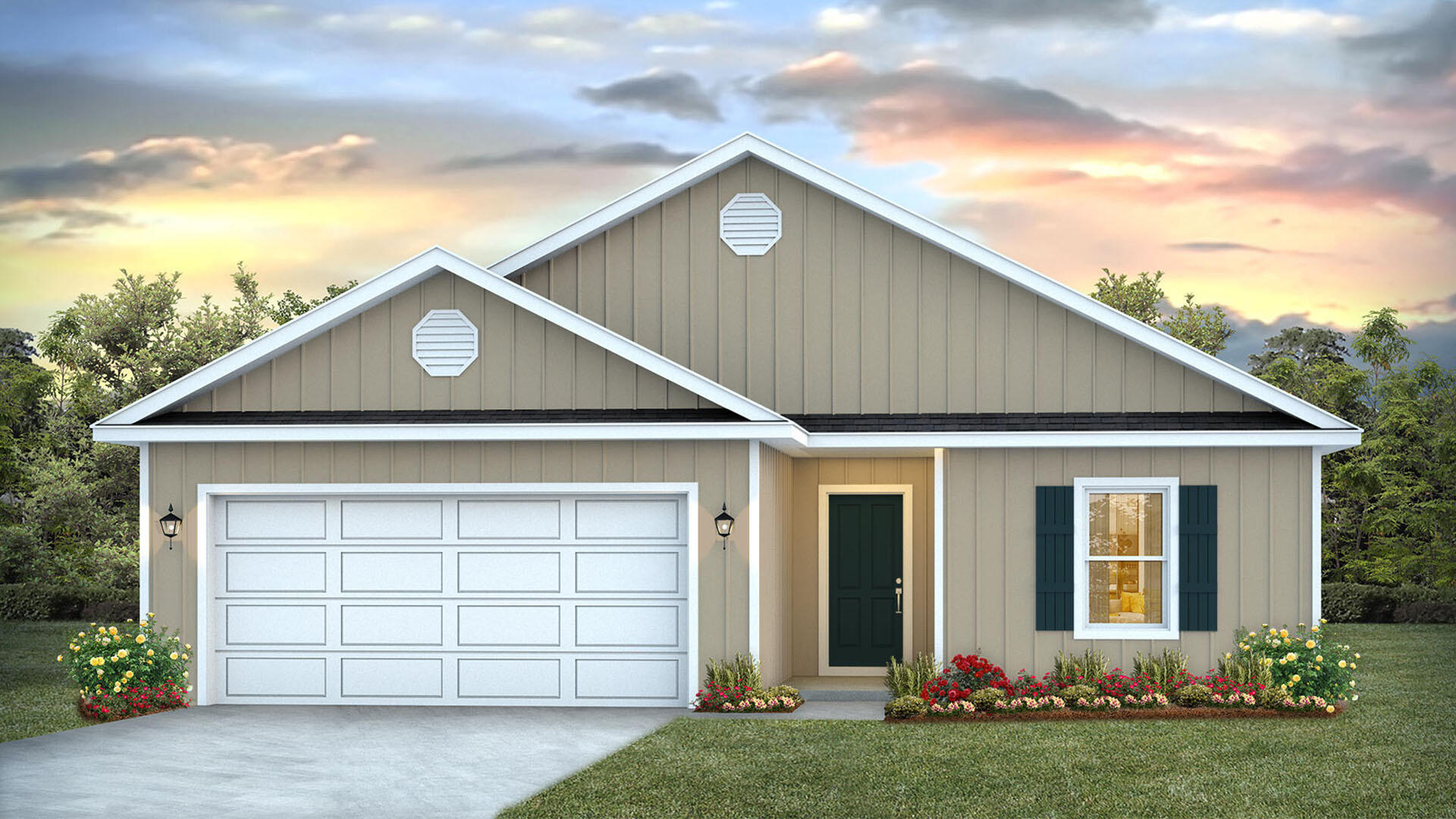 This home features the Lismore floorplan and is under construction. Entering the home, you will find a foyer with EVP flooring leading to the open concept living area.

Continuing into the heart of the home, you will find an open concept living area. Here, the kitchen is open to the living area and features quartz countertops, stainless steel appliances, and an island with a breakfast bar that creates the perfect spot for casual dining or entertaining. The adjoining dining area is well-positioned for family meals, while the living room offers a comfortable space to relax, complete with views of the backyard. Two guest bedrooms and a full bathroom are located off the entry hall. These rooms are perfectly sized with each offering plenty of closet space and easy access to the shared bath.

This home features a seamless living space with EVP flooring while carpet in each bedroom provides a feel of comfort. Privately located at the back of the home, the primary bedroom offers a peaceful retreat. The large bedroom is complemented by an ensuite bathroom, featuring a dual vanity, a large shower, and an expansive closet designed for all your wardrobe needs. The laundry room is off the kitchen and is complete with extra storage shelves. The patio at the back of the home provides the perfect place to enjoy outdoor living. For more information on the Lismore floor plan, give us a call today!
