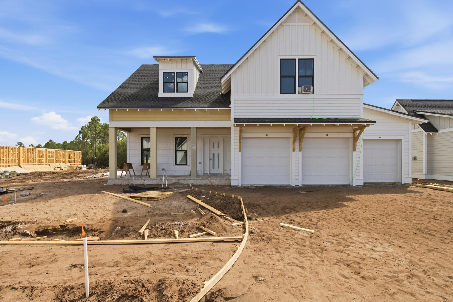 Estimated to be complete at the end of July, the Mirival plan in Arborview Park at Watersound Origins is designed with a functional two-story/ 3-car garage layout and a focus on upgraded interior and outdoor living features.

The main level centers around the kitchen, dining, and living areas, which connect directly to a large screened rear porch and private pool area. The kitchen includes quartz countertops, upgraded cabinetry with soft-close features, under-cabinet lighting, and a full appliance package. The island provides additional prep space and seating, while the adjacent dining and living areas open to the rear porch through large openings, creating a continuous flow for daily living and entertaining.

The primary suite is located on the first floor and includes a walk-in closet and a bath with upgraded finishes, including tile flooring, quartz surfaces, and a walk-in shower. A secondary bedroom and full bath are positioned near the front of the home, along with a defined foyer entry.

Upstairs, the layout includes two additional bedrooms, two full bathrooms, and a central sitting area that functions as a secondary living space.

Outdoor living is a key feature of this home. The screened rear porch connects directly to a private saltwater pool and spa, with space for seating and dining. The lot configuration allows for a deep backyard layout, creating separation from neighboring homes and additional usable outdoor space.

Additional features include luxury vinyl plank flooring throughout, tile in all bathrooms and laundry, pre-wiring for speakers, gas stub for grill, tankless water heater, and impact-rated windows and doors.

Pricing subject to change as the home progresses and selections are added or removed.