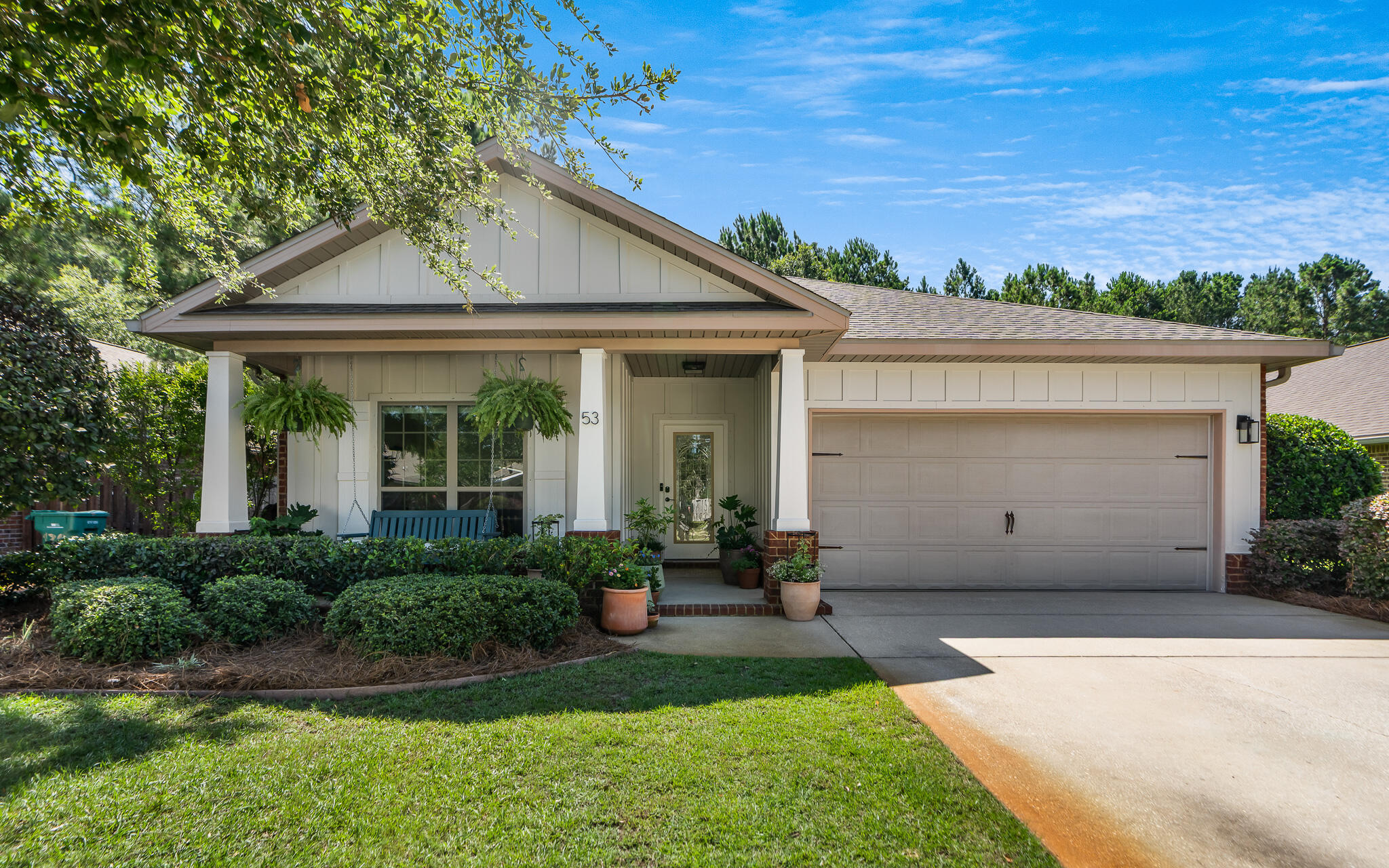 Masterfully Reimagined Luxury in Hammock Bay - Experience the perfect blend of coastal-suburban luxury and master-planned convenience in this completely remodeled 3-bedroom, 2-bathroom home with garage, featuring an additional versatile flex room. Located in the highly sought-after community of Passages at Hammock Bay, this home delivers an unparalleled lifestyle of comfort, modern design, and exceptional neighborhood amenities.
Every detail of this home has been elevated with premium, modern updates. Behind the scenes, a whole-home water purification system offers peace of mind. The living space features new flooring, crisp new trim, added recessed lighting, and designer light and ceiling fan fixtures throughout. Anchoring the main living area is a custom fireplace finished with a subtle, hand-applied Venetian Plaster, topped by a custom mantle with a perfectly integrated ''Frame TV'' mounted above.
The kitchen is a true showstopper, custom-tailored for the culinary enthusiast. It boasts a total makeover complete with a stunning, custom Venetian Plaster external hood exhaust, premium gas stove and oven, sleek quartz countertops, a classic farm sink, and a timeless tiled backsplash. The breakfast bar is accented by new cabinet hardware and updated plumbing fixtures, making it the ideal hub for casual entertaining.
Retreat to the primary and guest bathrooms to find sophisticated quartz vanities, custom tiled shower and tub surrounds, ... ... top-tier Miseno toilets, and high-end plumbing fixtures. The highly desirable flex room offers unlimited potential, perfectly sizing up as a private home office, sophisticated library, cozy den, or a lively playroom to fit your specific lifestyle needs.
Step outside to your private outdoor retreat. The home features a screened back porch that opens up to a fully fenced backyard, beautifully shaded by mature trees. It is the perfect, secure setting for weekend barbecues, morning coffee, outdoor play, or letting pets roam safely in the shade. Hammock Bay also offers two dog parks. 
Beyond your front door, Hammock Bay provides an active, resort-style community experience like no other. Residents enjoy access to the 10,000 sq. ft. Lake Club, a bayfront clubhouse with screened porches over Choctawhatchee Bay, an additional Clubhouse with kitchen, three resort-style pools (including zero-entry and lap pools) with outdoor kitchen cabana, playground, fitness center, lighted tennis and pickleball courts, lighted basketball court, miles of nature trails and walking/bike paths, and the on-site Props Brewery and General Store, along with food trucks, farmers market, seasonal events, stage with oversized TV for watching big sports events on the lawn. Perfectly positioned for effortless daily living, Hammock Bay is conveniently located adjacent to the state-of-the-art Freeport Middle School campus and the adjacent 60-acre Freeport Regional Sports Complex, featuring a community splash pad, pickleball, basketball, baseball, soccer/football fields, disc golf, outdoor fitness center, and sprawling playgrounds.
Do not miss the opportunity to own a completely turnkey, meticulously upgraded home in Freeport's premier master-planned community--just minutes north of the sugar-white sand beaches of South Walton's Scenic Highway 30A.
Property Highlights Checklist:
Bedrooms/Bathrooms: 3 BD / 2 BA + Additional Flex Room (Office/Den/Playroom);
Interior Finishes: New flooring, new trim, and designer lighting/plumbing fixtures throughout;
Kitchen Upgrades: Total kitchen makeover, quartz countertops, custom Venetian Plaster hood exhaust, gas cooking, tiled backsplash, farm sink, and breakfast bar;
Living Area: Custom fireplace with a subtle Venetian Plaster finish, custom mantle, and mounted "Frame" TV;
Bathrooms: Quartz vanities, custom tiled shower/tub, and premium Miseno toilets;
Outdoor Space: Covered and screened back porch and a beautifully shaded, fully fenced backyard;
Mechanical Systems: Whole-home water purification system;
Location Benefits: close to Freeport Middle School and the 60-acre Freeport Regional Sports Complex (fields, courts, splash pad). Minutes to public bay access and the beaches of 30A. Marina and Boat Storage nearby.