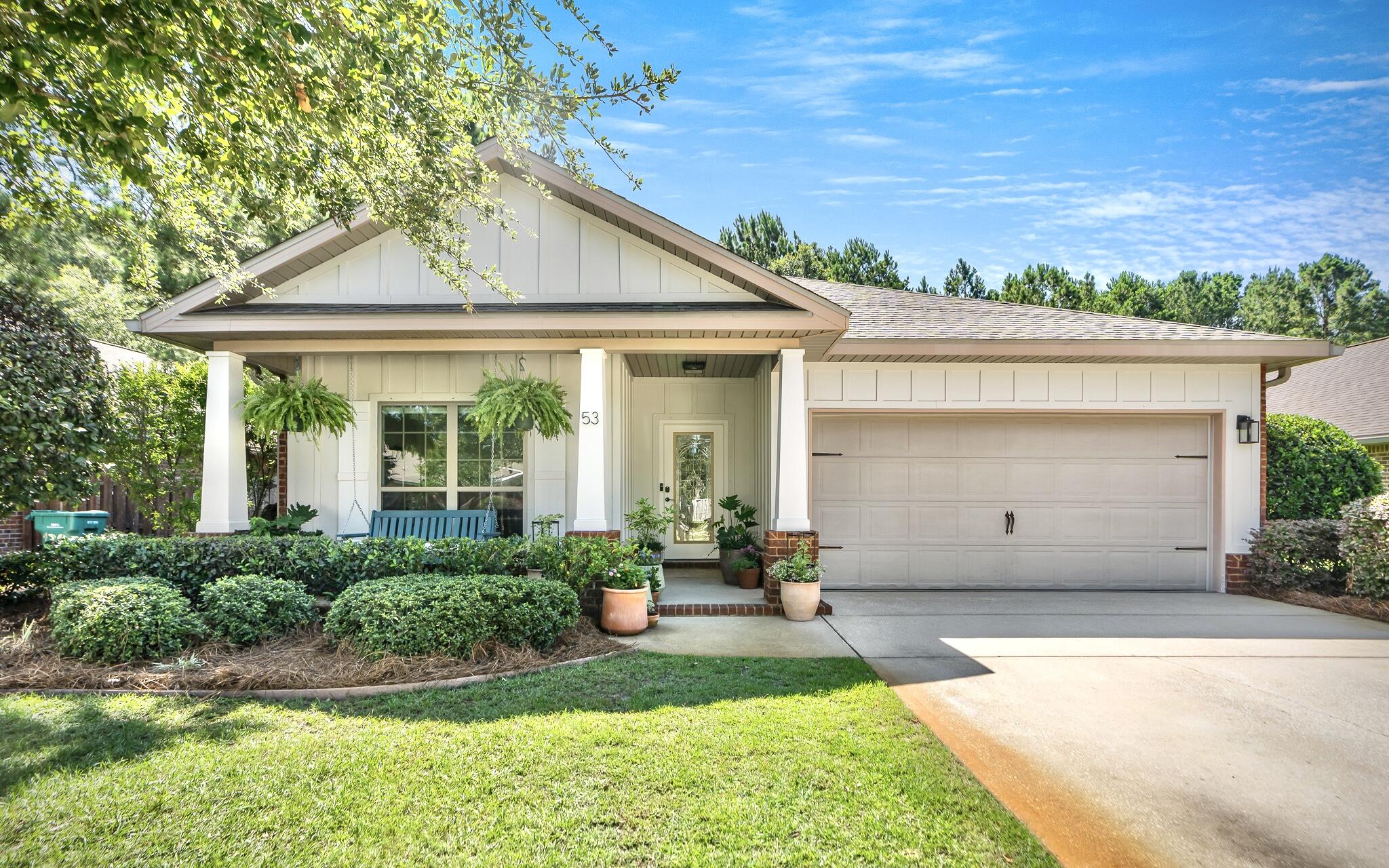 Masterfully Reimagined Luxury in Hammock Bay - Experience the perfect blend of coastal-suburban luxury and master-planned convenience in this completely remodeled 3-bedroom, 2-bathroom home with garage, featuring an additional versatile flex room. Located in the highly sought-after community of Passages at Hammock Bay, this home delivers an unparalleled lifestyle of comfort, modern design, and exceptional neighborhood amenities.
Every detail of this home has been elevated with premium, modern updates. Behind the scenes, a whole-home water purification system offers peace of mind. The living space features new flooring, crisp new trim, added recessed lighting, and designer light and ceiling fan fixtures throughout. Anchoring the main living area is a custom fireplace finished with a subtle, hand-applied Venetian Plaster, topped by a custom mantle with a perfectly integrated ''Frame TV'' mounted above.
The kitchen is a true showstopper, custom-tailored for the culinary enthusiast. It boasts a total makeover complete with a stunning, custom Venetian Plaster external hood exhaust, premium gas stove and oven, sleek quartz countertops, a classic farm sink, and a timeless tiled backsplash. The breakfast bar is accented by new cabinet hardware and updated plumbing fixtures, making it the ideal hub for casual entertaining.
Retreat to the primary and guest bathrooms to find sophisticated quartz vanities, custom tiled shower and tub surrounds, ... ... top-tier Miseno toilets, and high-end plumbing fixtures. The highly desirable flex room offers unlimited potential, perfectly sizing up as a private home office, sophisticated library, cozy den, or a lively playroom to fit your specific lifestyle needs.
Step outside to your private outdoor retreat. The home features a screened back porch that opens up to a fully fenced backyard, beautifully shaded by mature trees. It is the perfect, secure setting for weekend barbecues, morning coffee, outdoor play, or letting pets roam safely in the shade. Hammock Bay also offers two dog parks. 
Beyond your front door, Hammock Bay provides an active, resort-style community experience like no other. Residents enjoy access to the 10,000 sq. ft. Lake Club, a bayfront clubhouse with screened porches over Choctawhatchee Bay, an additional Clubhouse with kitchen, three resort-style pools (including zero-entry and lap pools) with outdoor kitchen cabana, playground, fitness center, lighted tennis and pickleball courts, lighted basketball court, miles of nature trails and walking/bike paths, and the on-site Props Brewery and General Store, along with food trucks, farmers market, seasonal events, stage with oversized TV for watching big sports events on the lawn. Perfectly positioned for effortless daily living, Hammock Bay is conveniently located adjacent to the state-of-the-art Freeport Middle School campus and the adjacent 60-acre Freeport Regional Sports Complex, featuring a community splash pad, pickleball, basketball, baseball, soccer/football fields, disc golf, outdoor fitness center, and sprawling playgrounds.
Do not miss the opportunity to own a completely turnkey, meticulously upgraded home in Freeport's premier master-planned community--just minutes north of the sugar-white sand beaches of South Walton's Scenic Highway 30A.
Property Highlights Checklist:
Bedrooms/Bathrooms: 3 BD / 2 BA + Additional Flex Room (Office/Den/Playroom);
Interior Finishes: New flooring, new trim, and designer lighting/plumbing fixtures throughout;
Kitchen Upgrades: Total kitchen makeover, quartz countertops, custom Venetian Plaster hood exhaust, gas cooking, tiled backsplash, farm sink, and breakfast bar;
Living Area: Custom fireplace with a subtle Venetian Plaster finish, custom mantle, and mounted "Frame" TV;
Bathrooms: Quartz vanities, custom tiled shower/tub, and premium Miseno toilets;
Outdoor Space: Covered and screened back porch and a beautifully shaded, fully fenced backyard;
Mechanical Systems: Whole-home water purification system;
Location Benefits: close to Freeport Middle School and the 60-acre Freeport Regional Sports Complex (fields, courts, splash pad). Minutes to public bay access and the beaches of 30A. Marina and Boat Storage nearby.