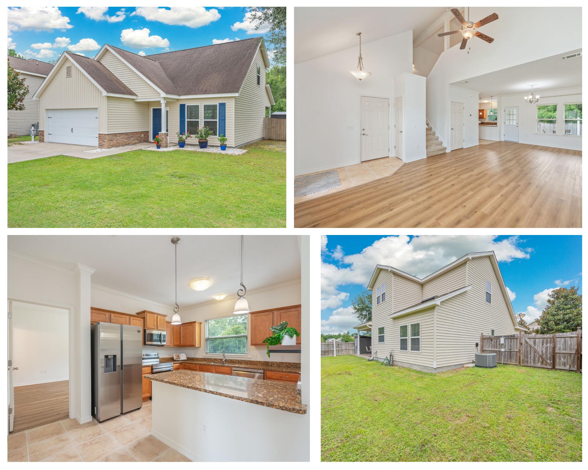 Conveniently located near Duke Field,  7th Special Forces Group, and Eglin Air Force Base, this beautiful home also offers the added bonus of being just a short drive from the Emerald Coast. Step inside to discover a spacious living room that provides the perfect space for relaxing or entertaining. The kitchen is sure to impress with granite countertops, gorgeous cabinetry, stainless steel appliances, and plenty of workspace for cooking and gathering.
The primary suite is thoughtfully located on the main floor, creating a private retreat complete with a custom walk-in closet and an en-suite bathroom featuring a double vanity and tub/shower combination. A convenient half bath is also located downstairs for guests. Upstairs, you'll find two additional bedrooms along with a loft area. Upstairs also offers a walk out area in the attic with tons of storage potential! 
Out back, unwind on the covered porch while overlooking the fully fenced backyard, perfect for morning coffee, evening relaxation, pets, or entertaining family and friends.